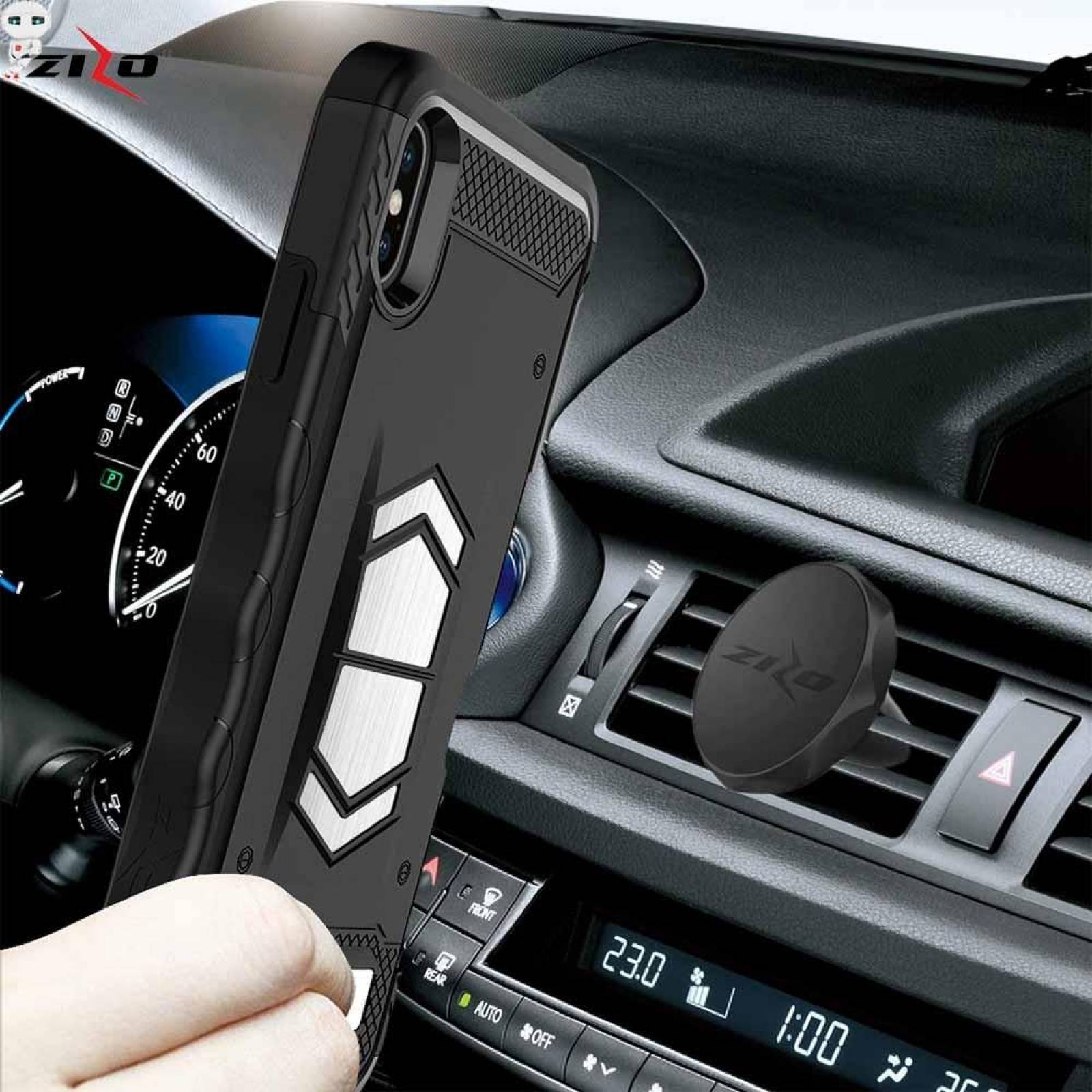 . Funda ZIZO Electro para iPhone XS MAX Negro con mica cristal y soporte magnético 