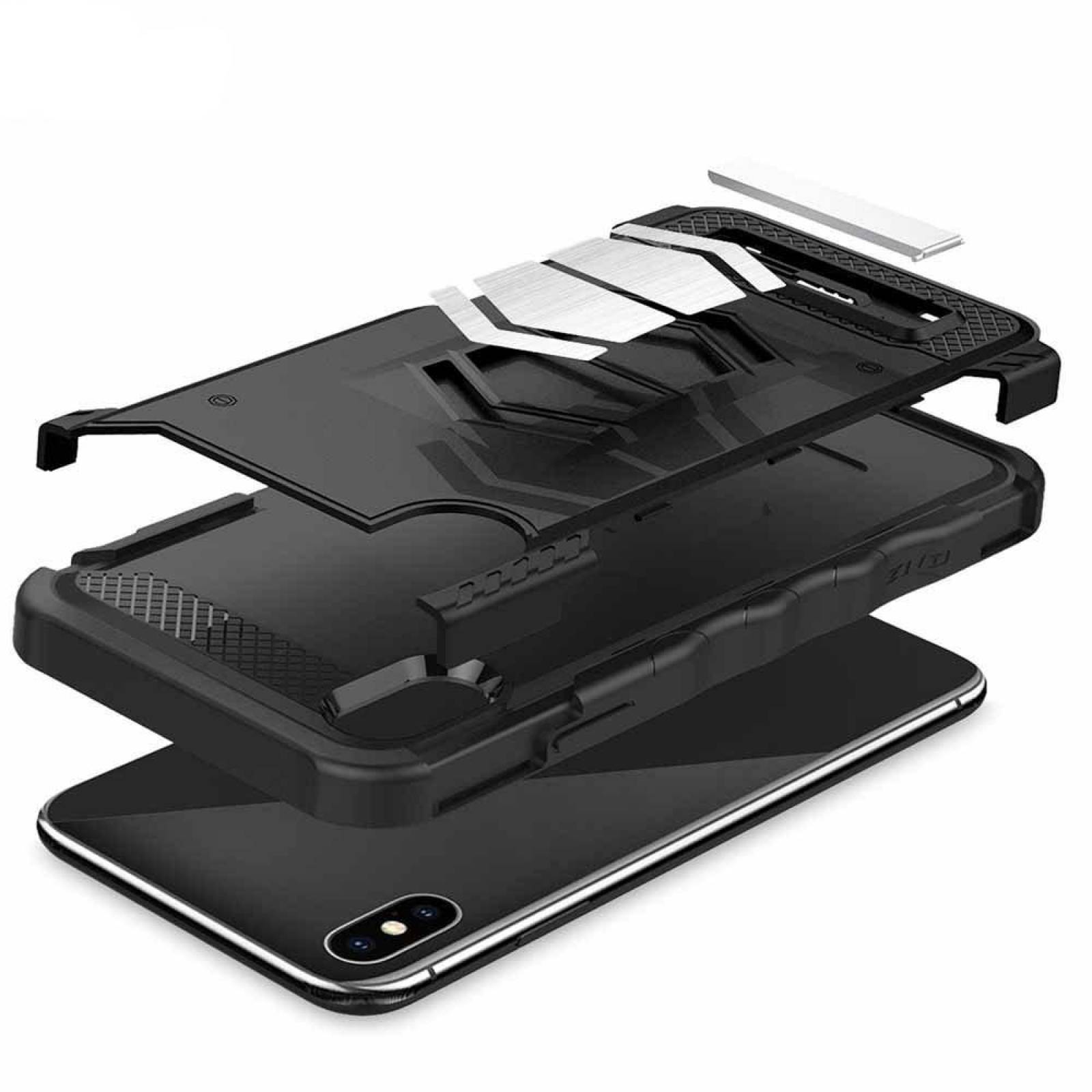 . Funda ZIZO Electro para iPhone XS MAX Negro con mica cristal y soporte magnético 
