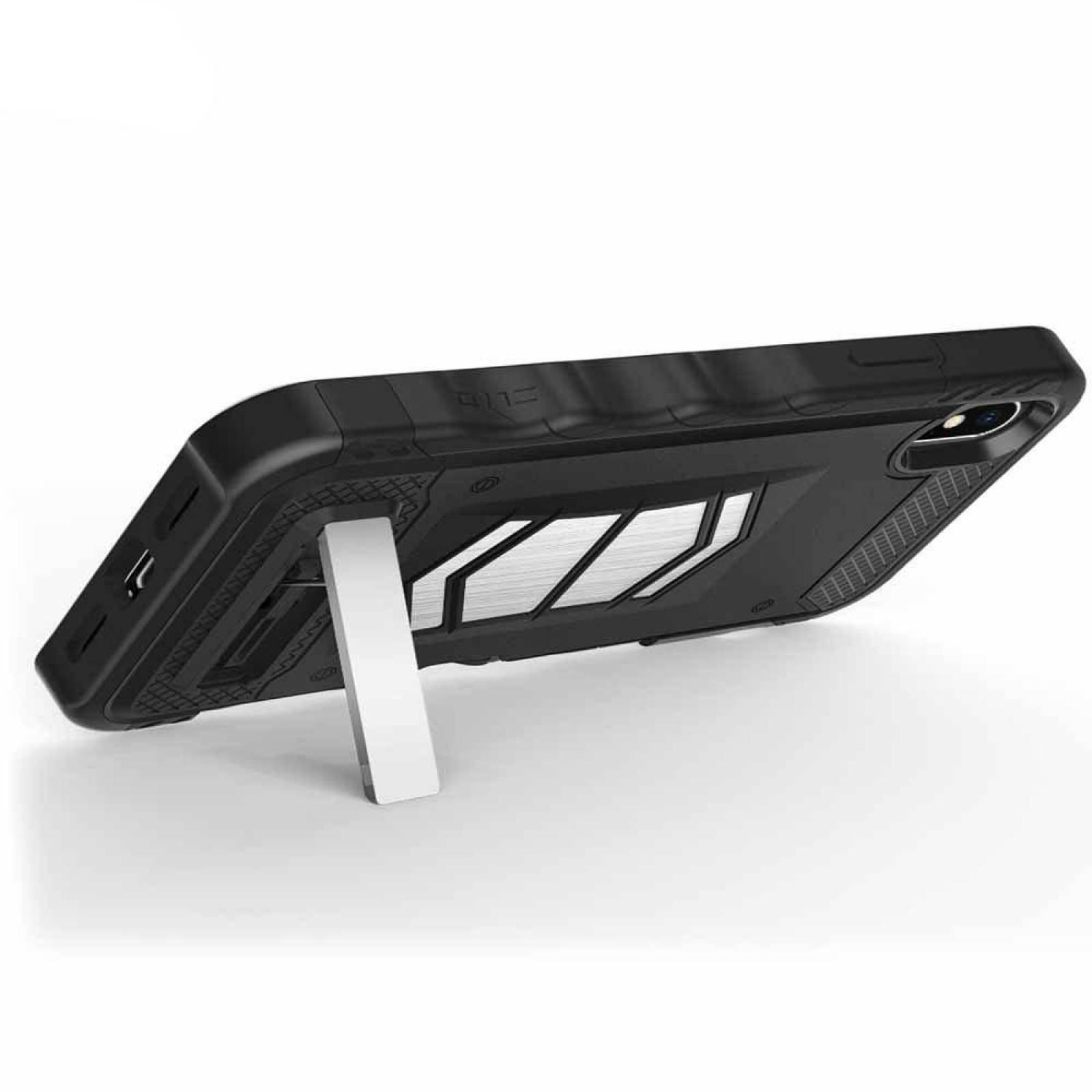 . Funda ZIZO Electro para iPhone XS MAX Negro con mica cristal y soporte magnético 