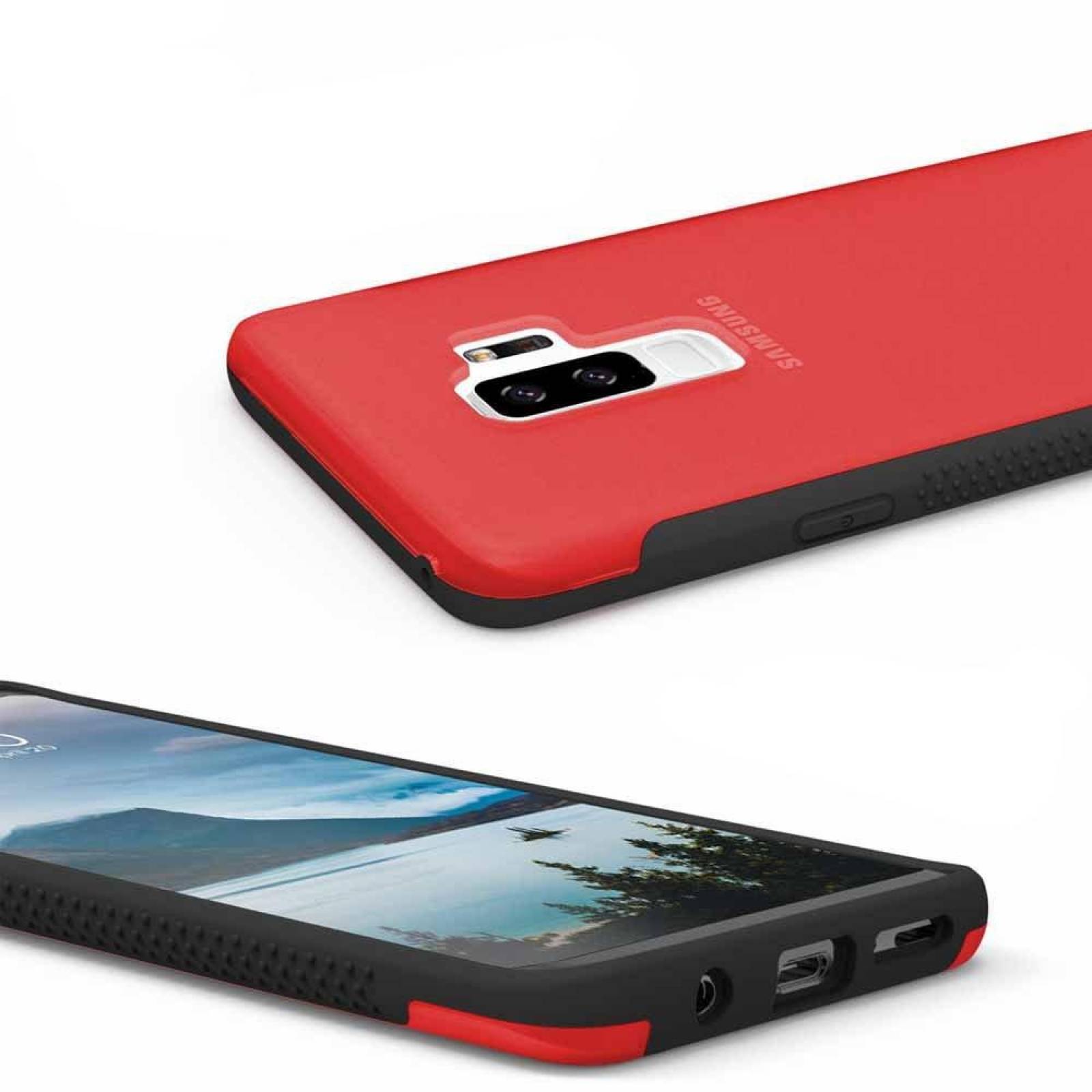 . Funda ZIZO Flux Samsung S9 PLUS Roja con mica de cristal 