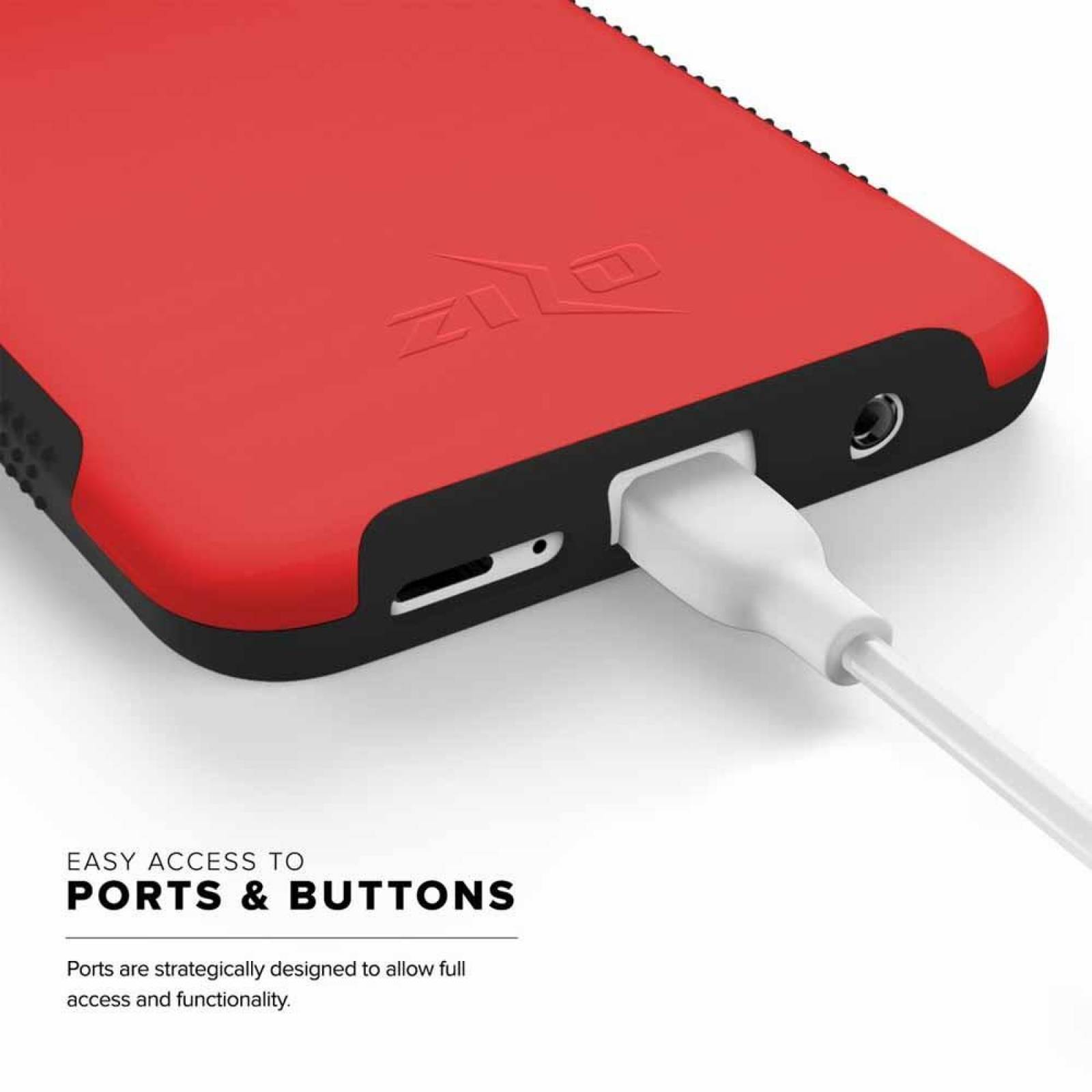 . Funda ZIZO Flux Samsung S9 PLUS Roja con mica de cristal 