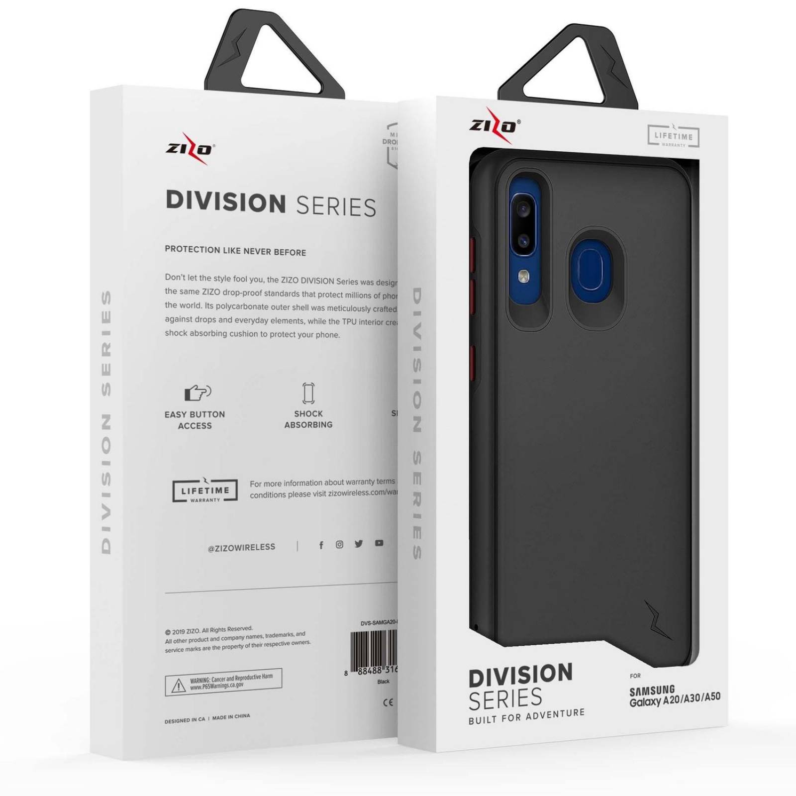 . Funda ZIZO Division para Samsung A50 A30 A20 Negra 