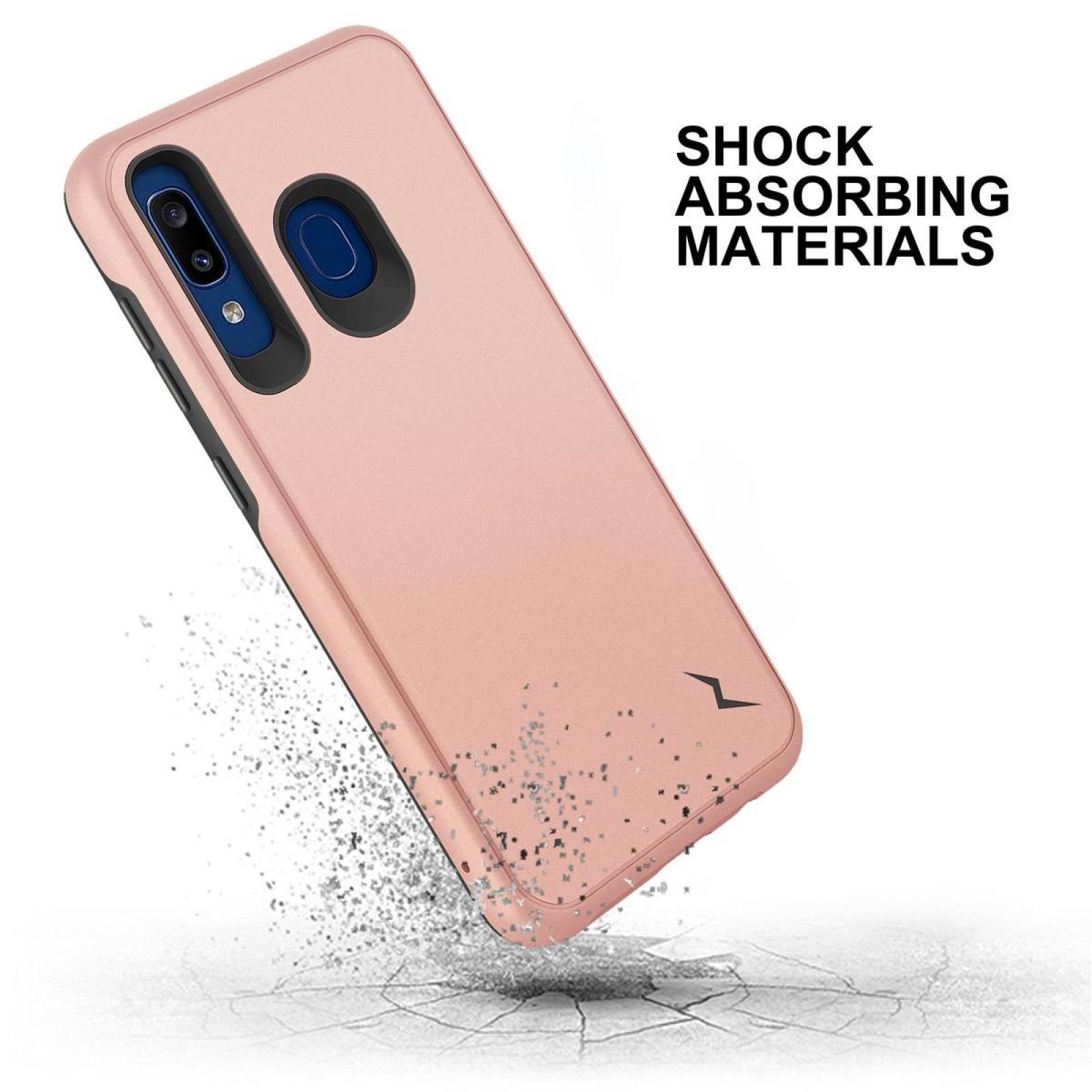 . Funda ZIZO Division para Samsung A50 A30 A20 Rose Gold 