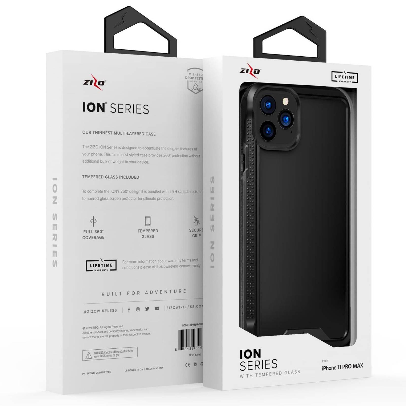 . Funda ZIZO Ion para iPhone 11 PRO MAX Negra con mica cristal 