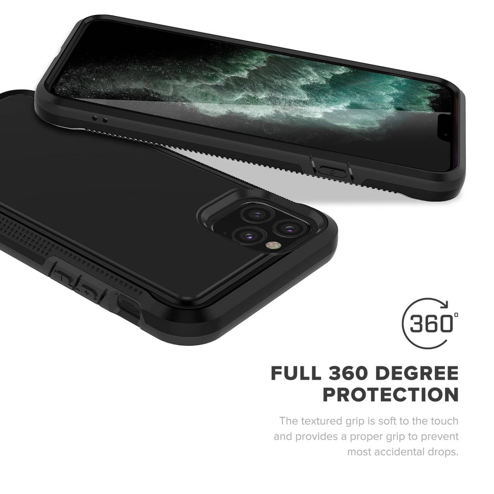 . Funda ZIZO Ion para iPhone 11 PRO MAX Negra con mica cristal 