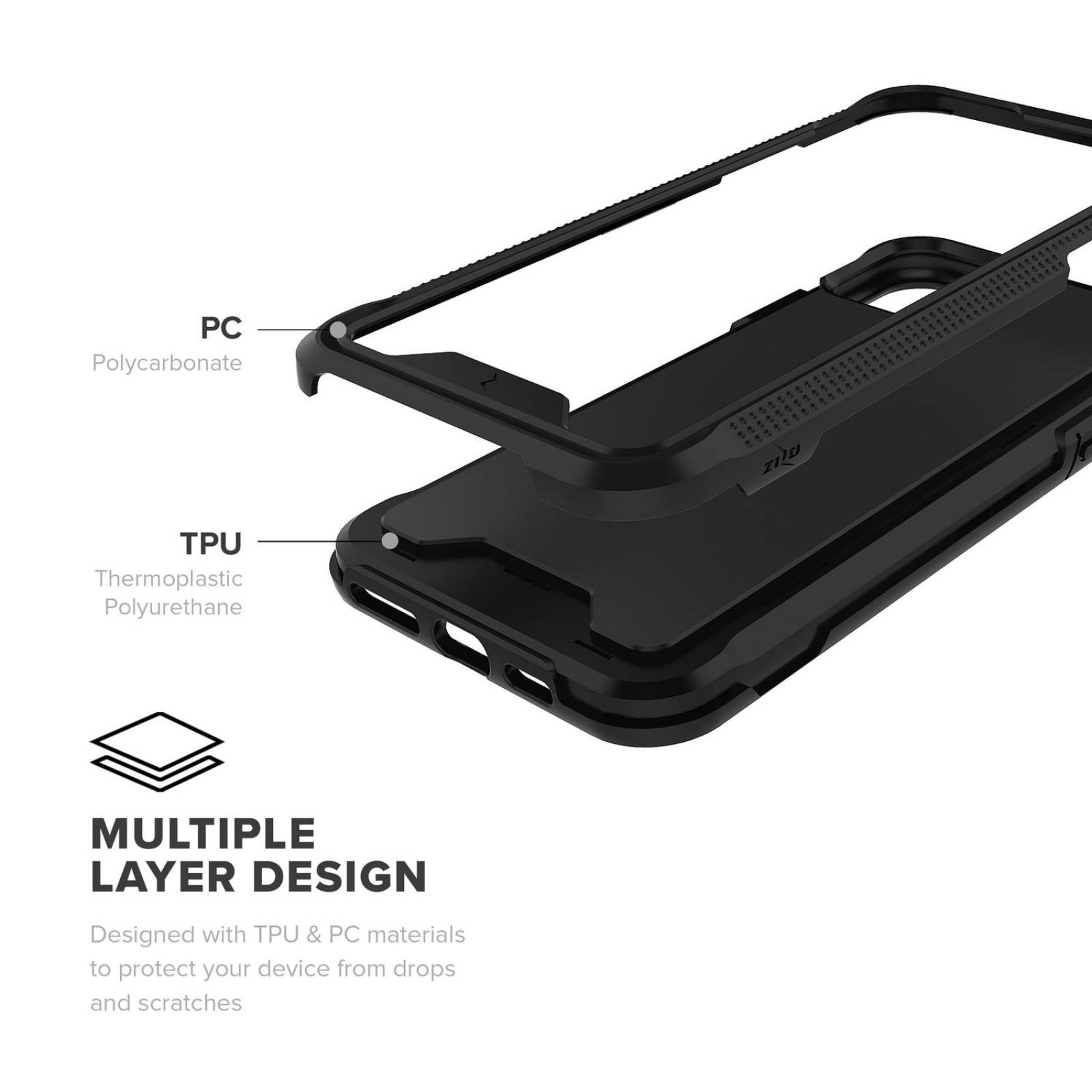 . Funda ZIZO Ion para iPhone 11 PRO MAX Negra con mica cristal 
