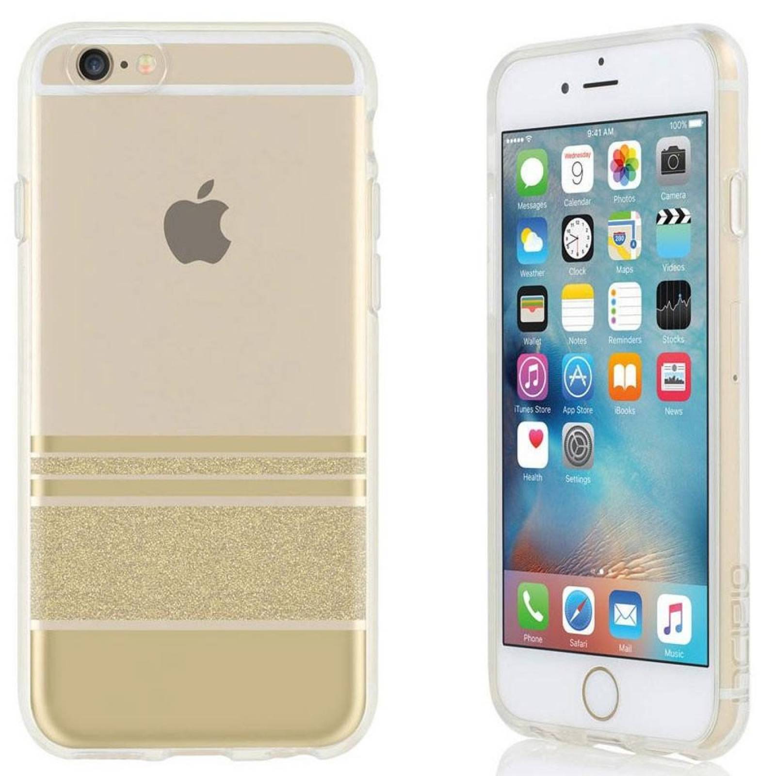 Funda INCIPIO Design para iPhone 6s y 6 Transparente Oro 