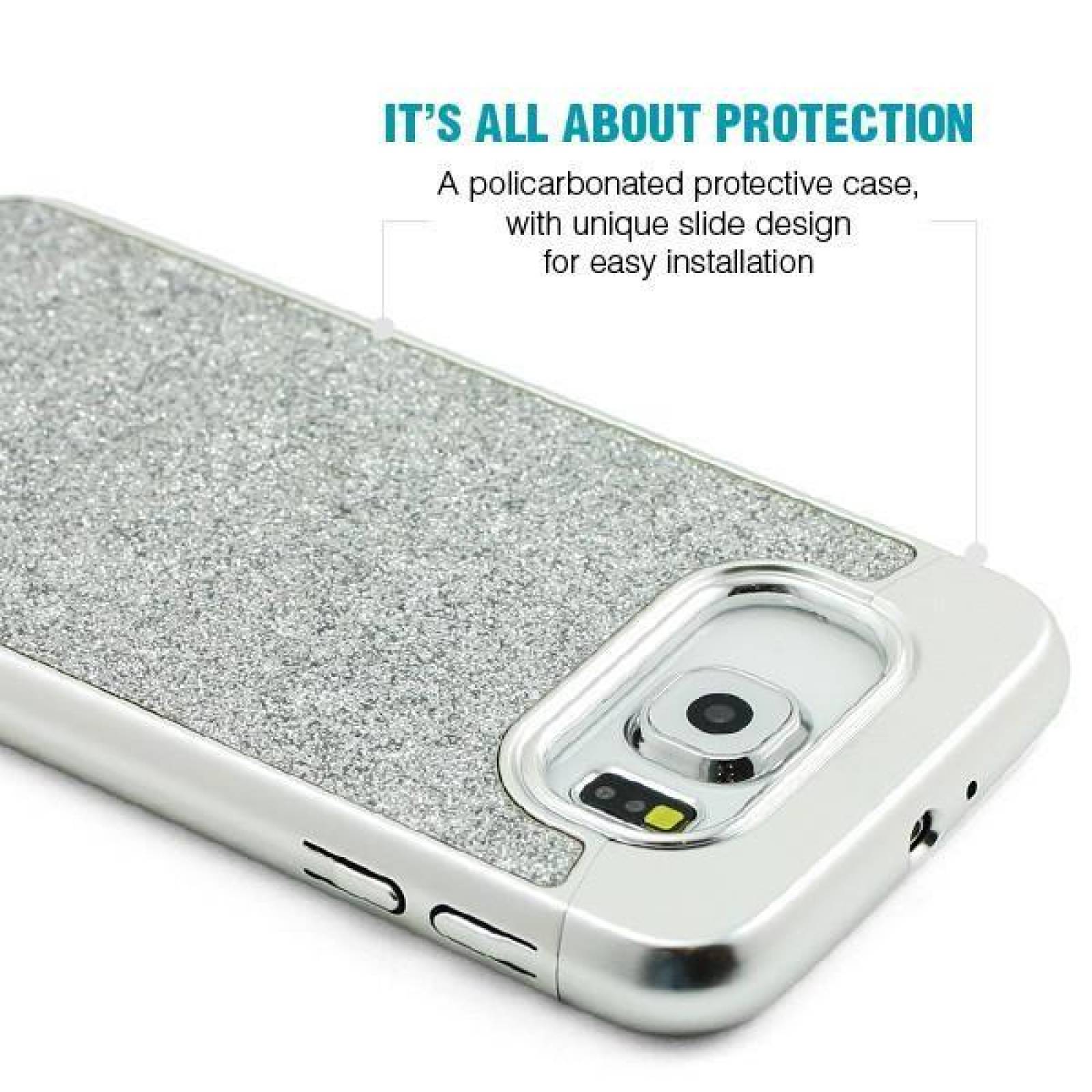 Funda PRODIGEE Sparkle para Samsung S6 Plata 