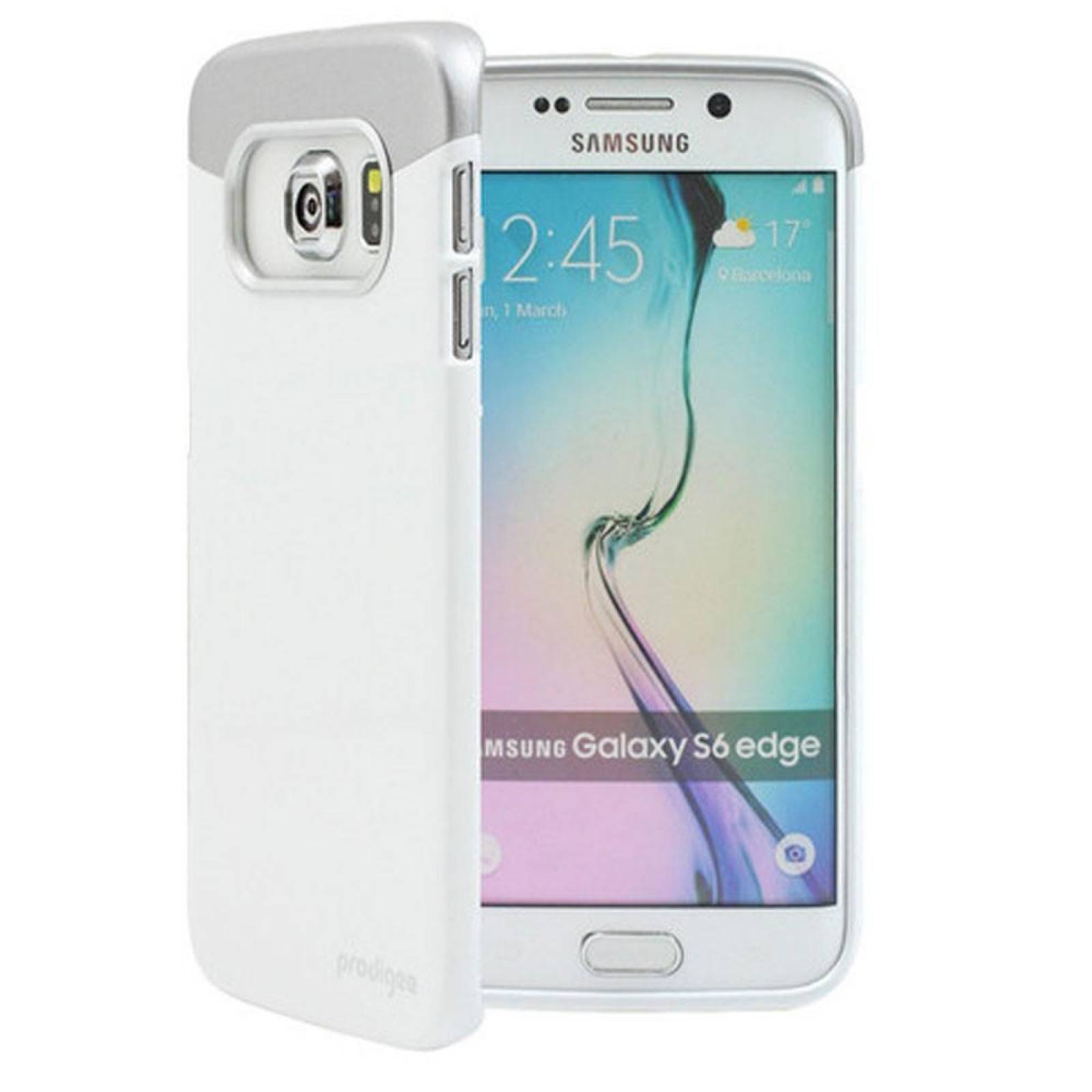 Funda PRODIGEE Accent para Samsung S6 EDGE Blanca Plata 