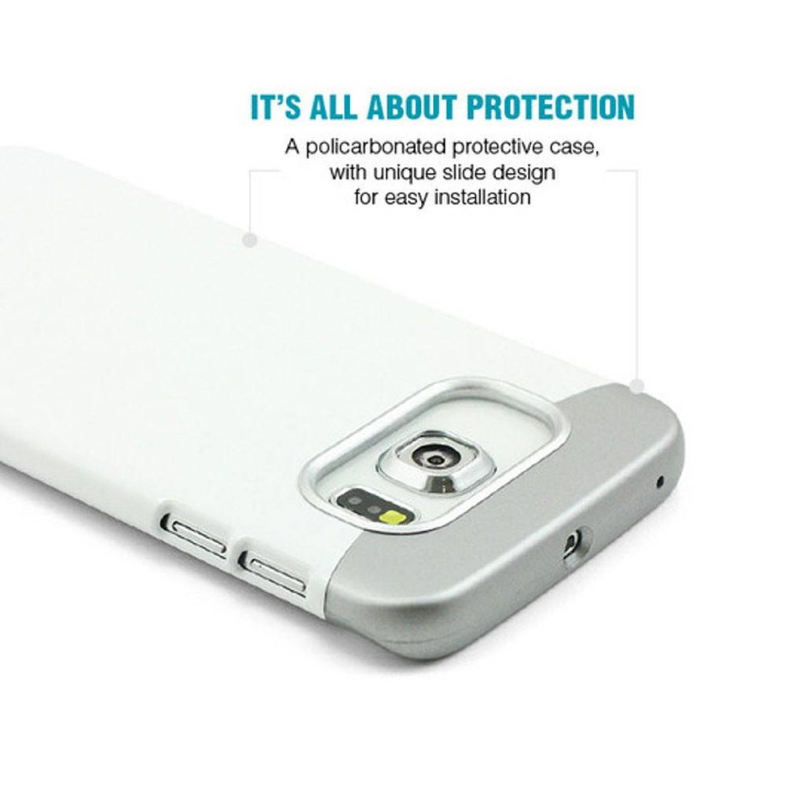Funda PRODIGEE Accent para Samsung S6 EDGE Blanca Plata 