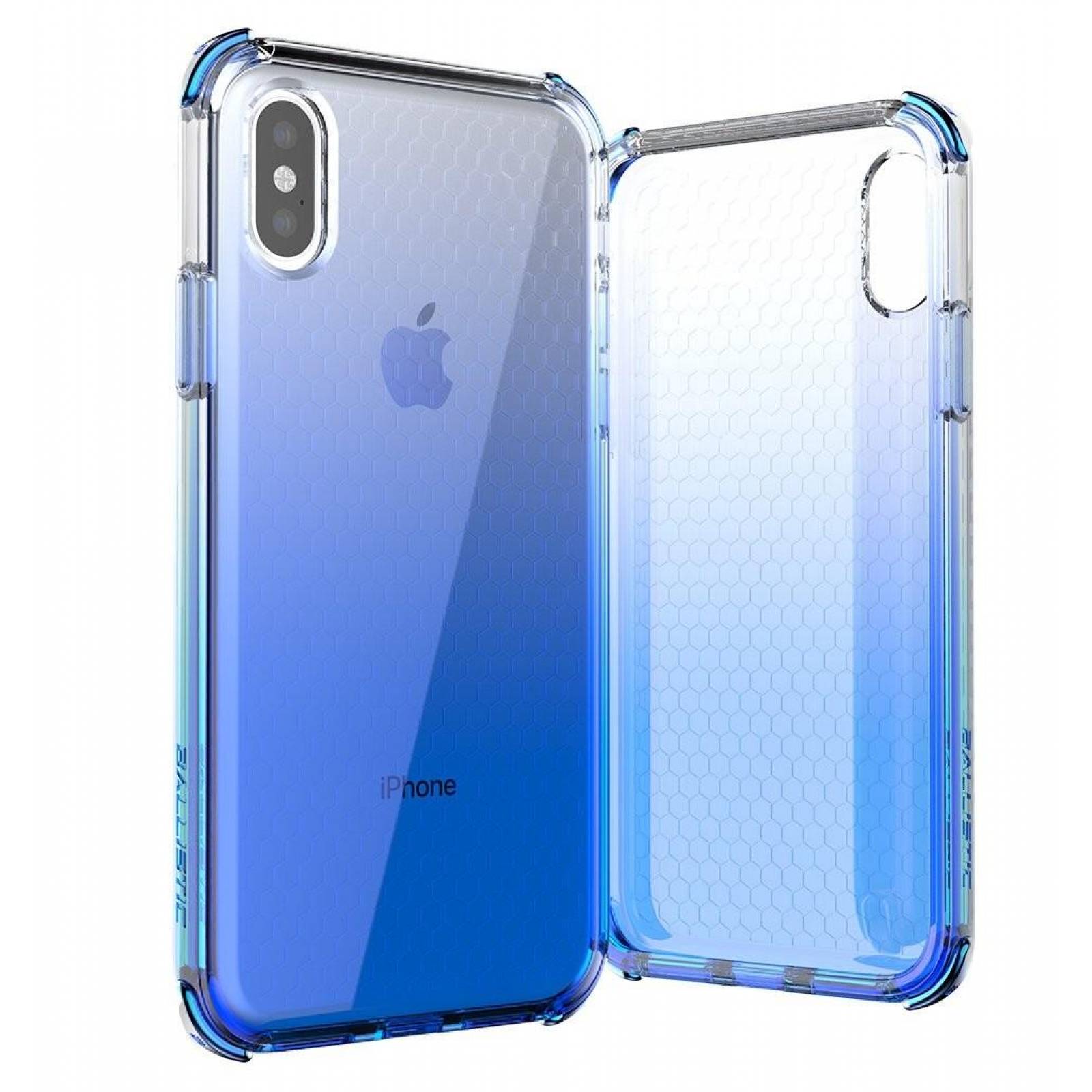 . Funda BALLISTIC Jewel para iPhone X y Xs Azul Transp protector uso rudo 