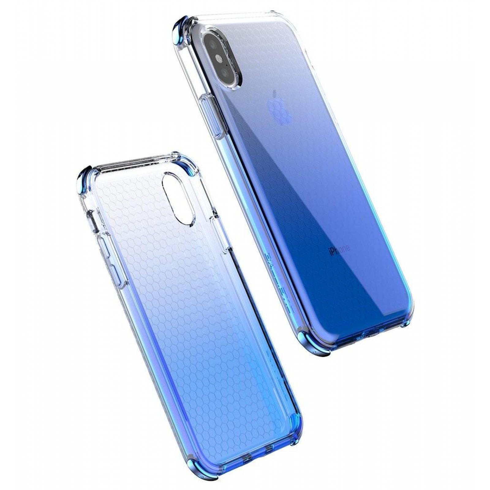 . Funda BALLISTIC Jewel para iPhone X y Xs Azul Transp protector uso rudo 