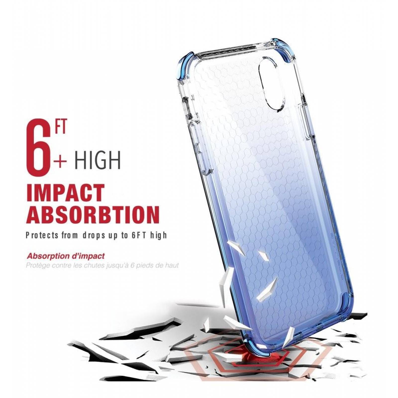 . Funda BALLISTIC Jewel para iPhone X y Xs Azul Transp protector uso rudo 