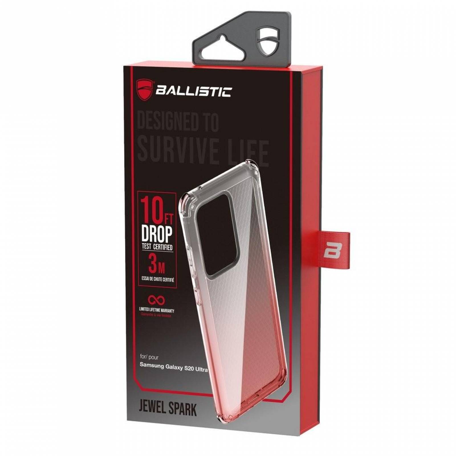 . Funda BALLISTIC Jewel para Samsung S20 ULTRA Rosa Transp protector uso rudo 