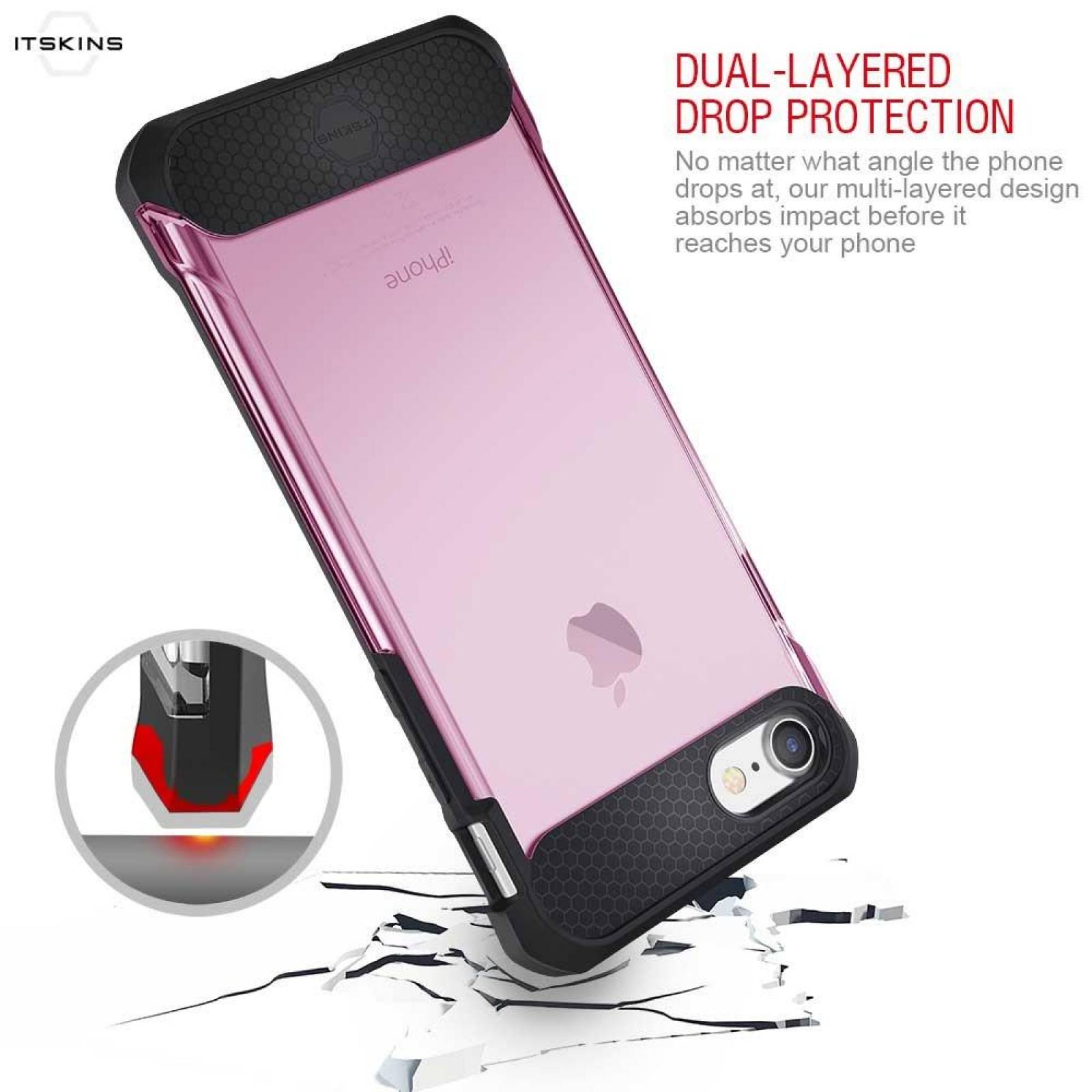 . Funda ITSKINS Spina para iPhone 8 PLUS y 7 PLUS Rosa Translucida 