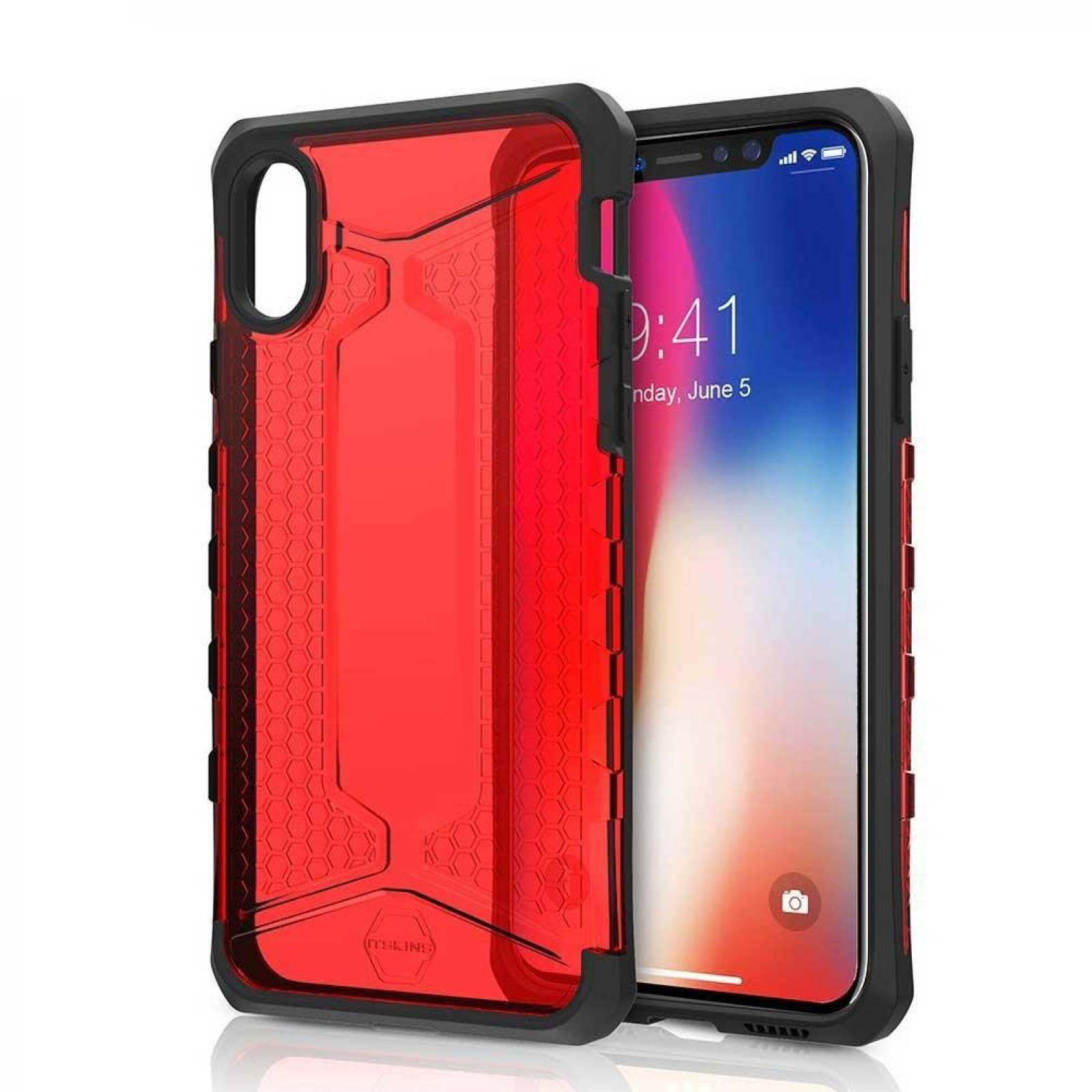 . Funda Itskins Octane Para Iphone X Y Xs Roja Translucida