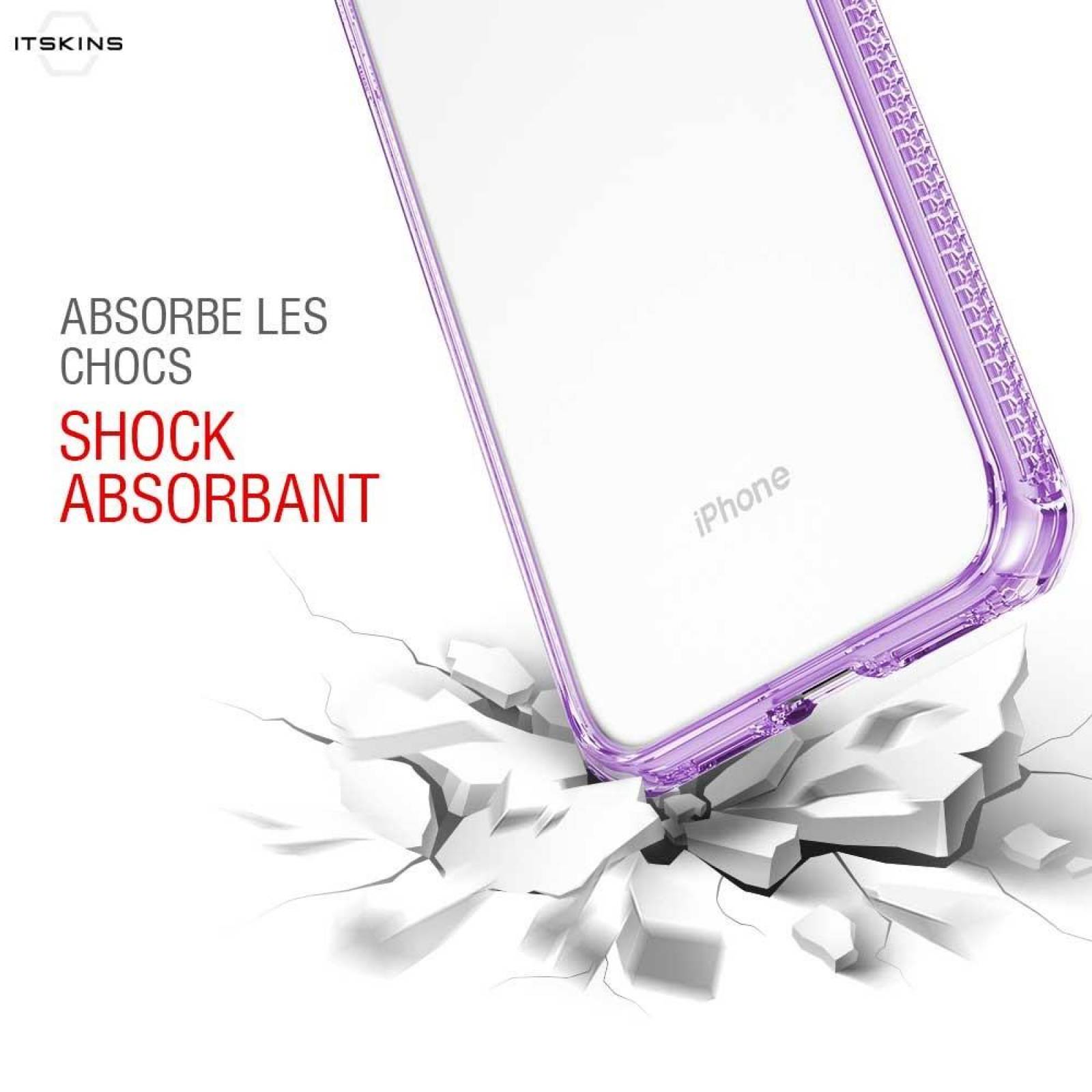 . Funda ITSKINS Hybrid para iPhone X y Xs Transp Lila 