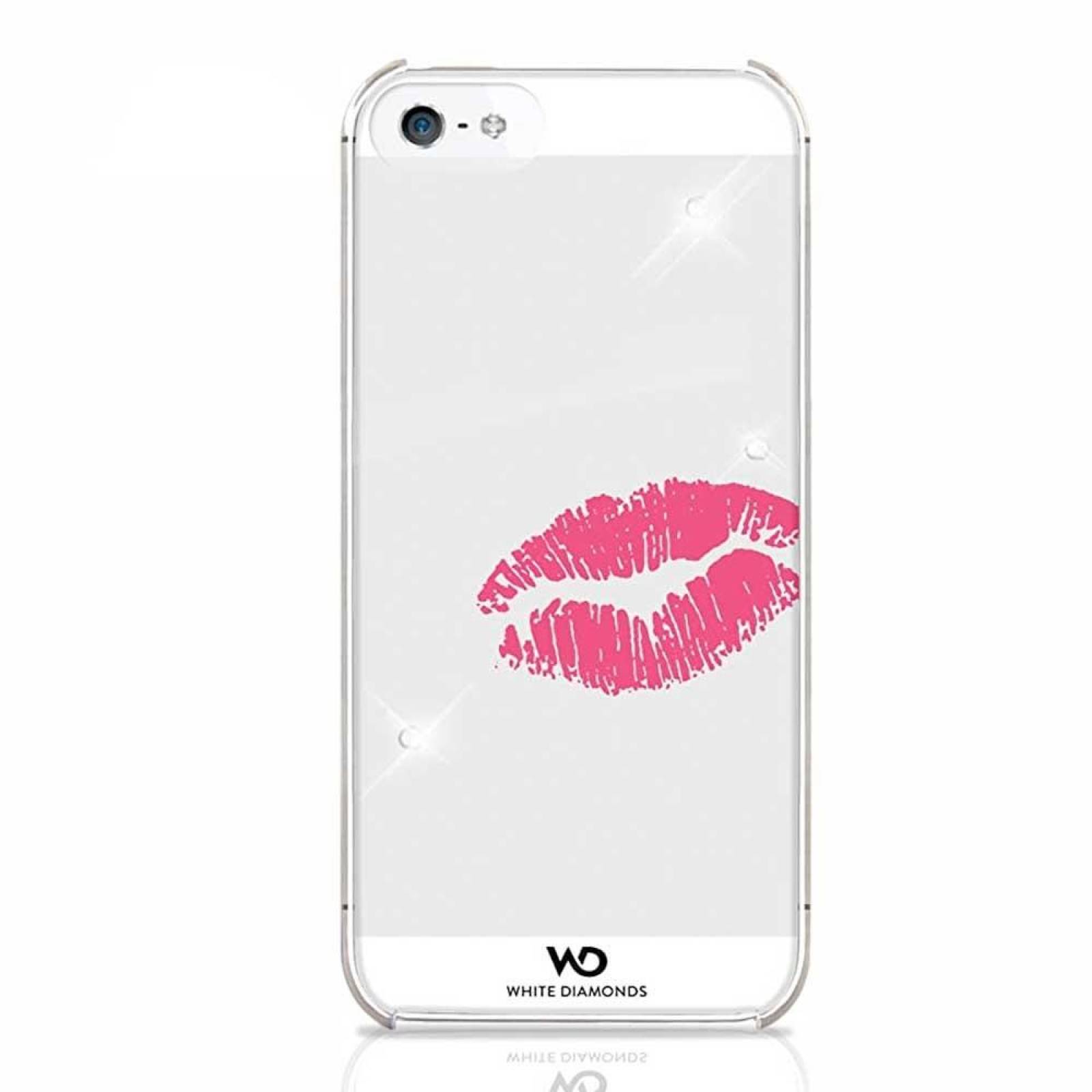 . Funda WHITE DIAMONDS Kiss para iPhone SE 2016 iPhone 5s y 5 Lipstick Kiss Transparente