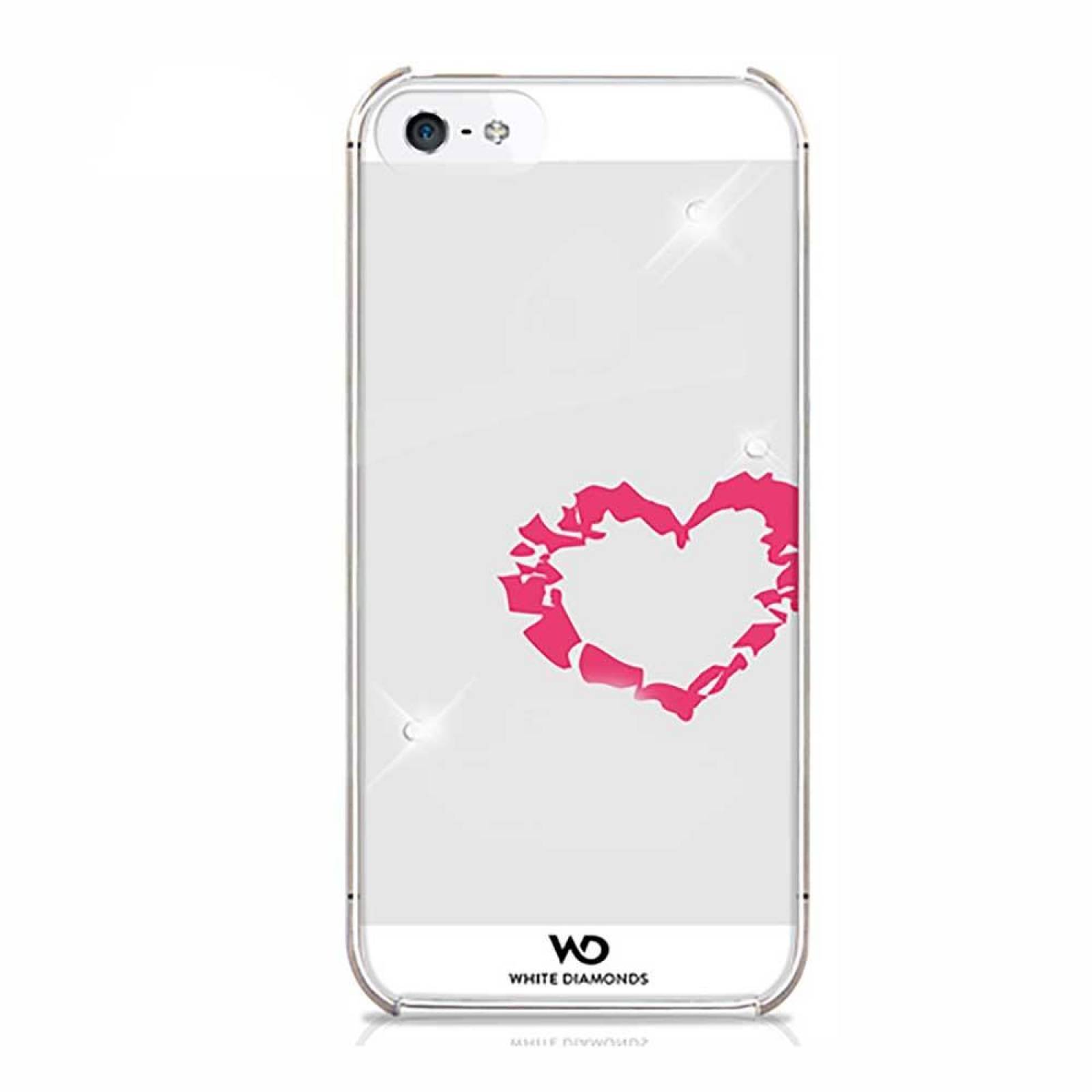 . Funda WHITE DIAMONDS para iPhone SE 2016 iPhone 5s y 5 Corazon Transparente 