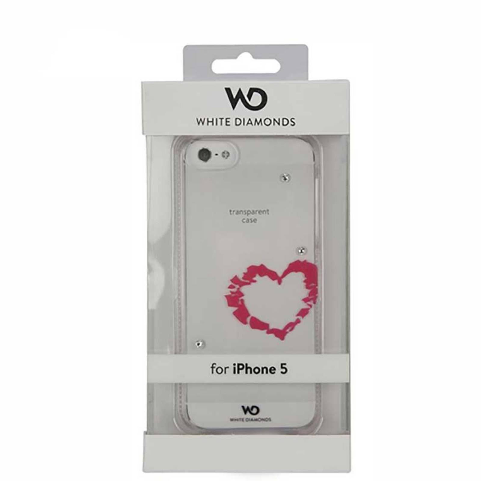 . Funda WHITE DIAMONDS para iPhone SE 2016 iPhone 5s y 5 Corazon Transparente 