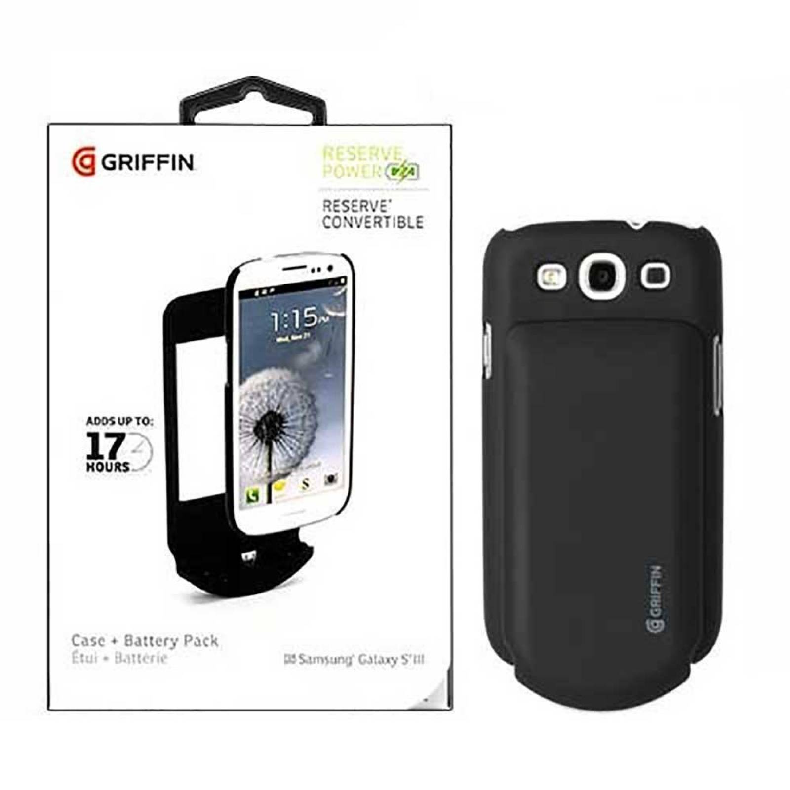 . Funda Batería GRIFFIN para Samsung S3 negra 2000mah 