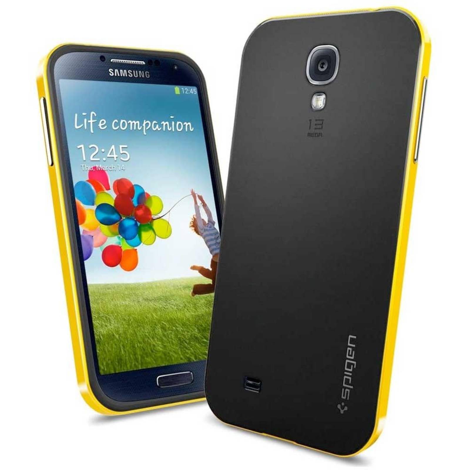 Funda SPIGEN para Samsung S4 Neo Hybrid Amarillo Negro