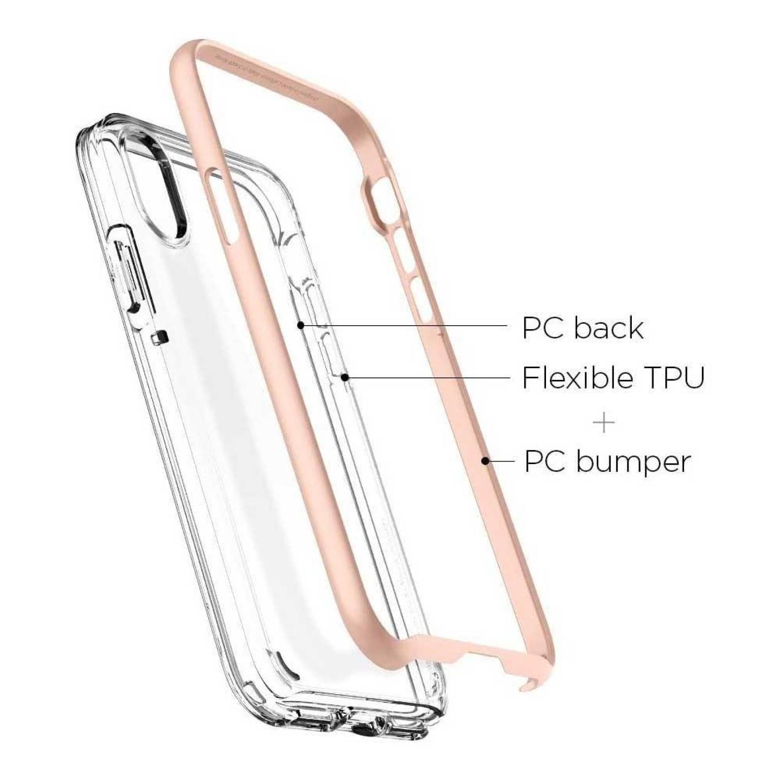 Funda SPIGEN para iPhone X y Xs Neo Hybrid Rose Crystal Transp Blush