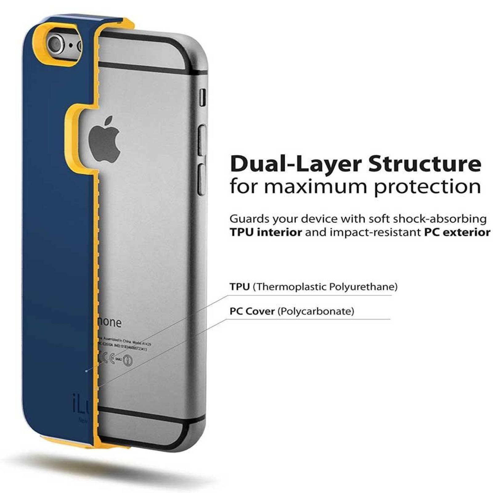 Funda ILUV Regatta para iPhone 6 PLUS Azul Amarillo 