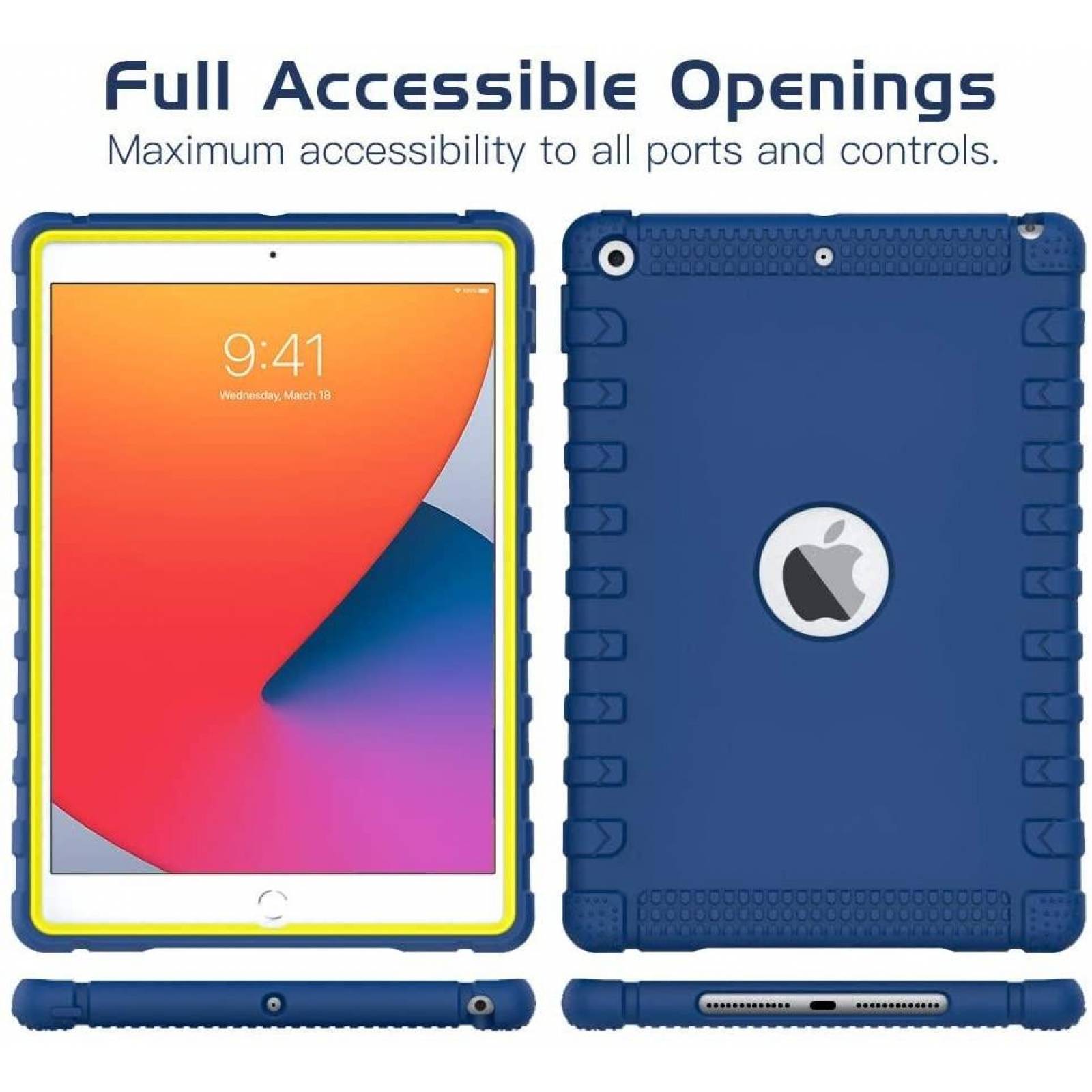 . Funda MOKO para iPad 8 e iPad 7 Azul alta proteccion A2270 A2428 A2429 A2430 A2197 A2200 A2198