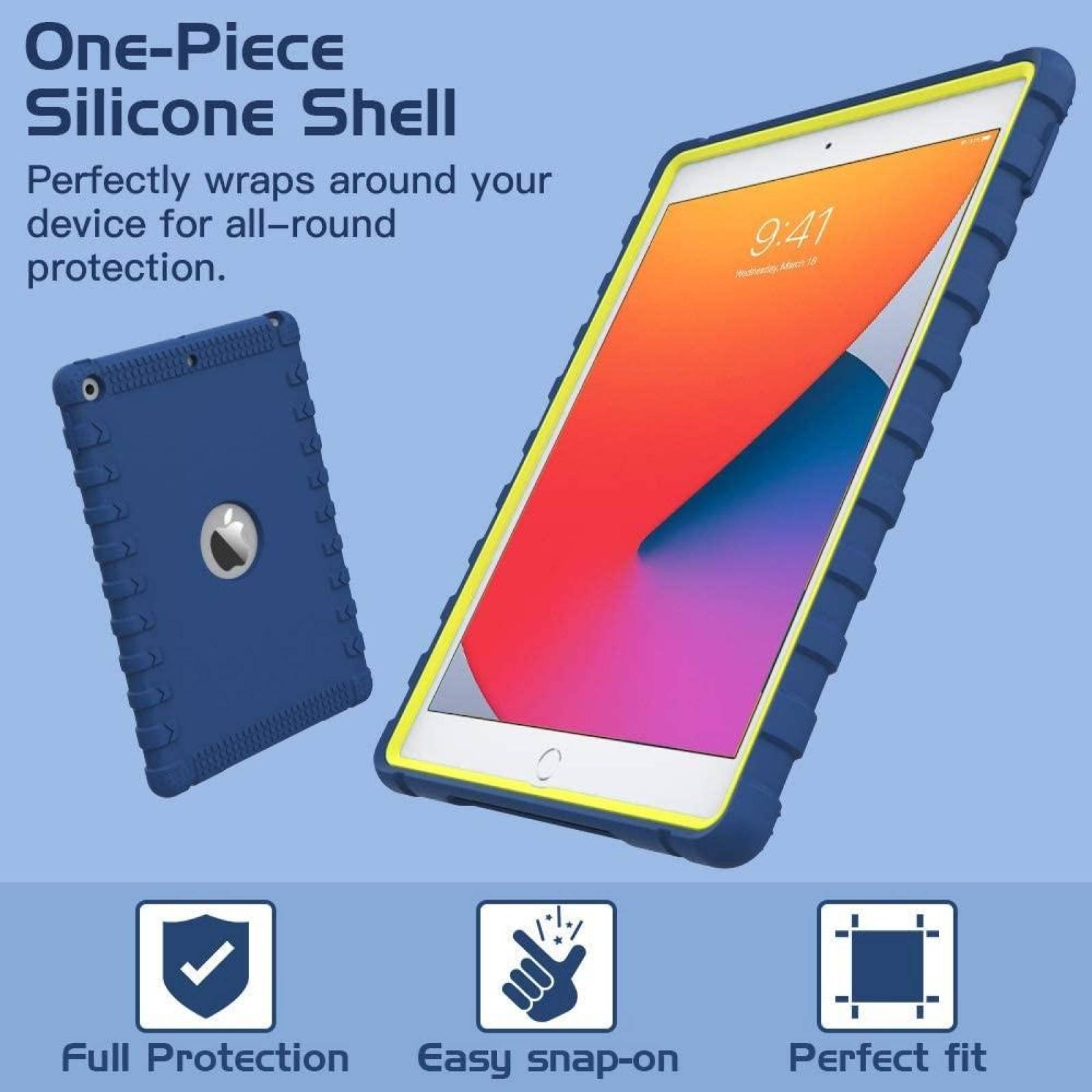 . Funda MOKO para iPad 8 e iPad 7 Azul alta proteccion A2270 A2428 A2429 A2430 A2197 A2200 A2198