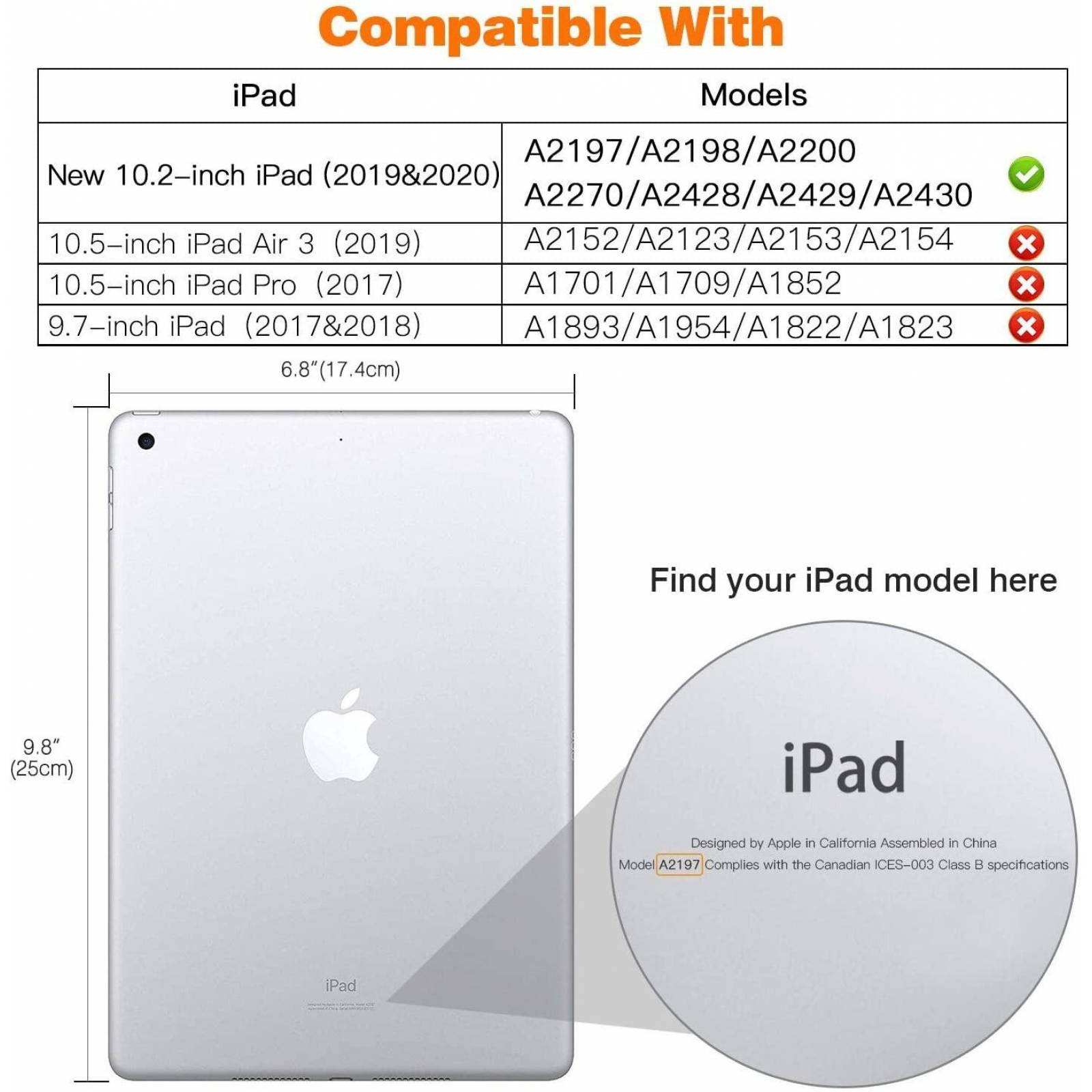 . Funda MOKO para iPad 8 e iPad 7 Azul alta proteccion A2270 A2428 A2429 A2430 A2197 A2200 A2198