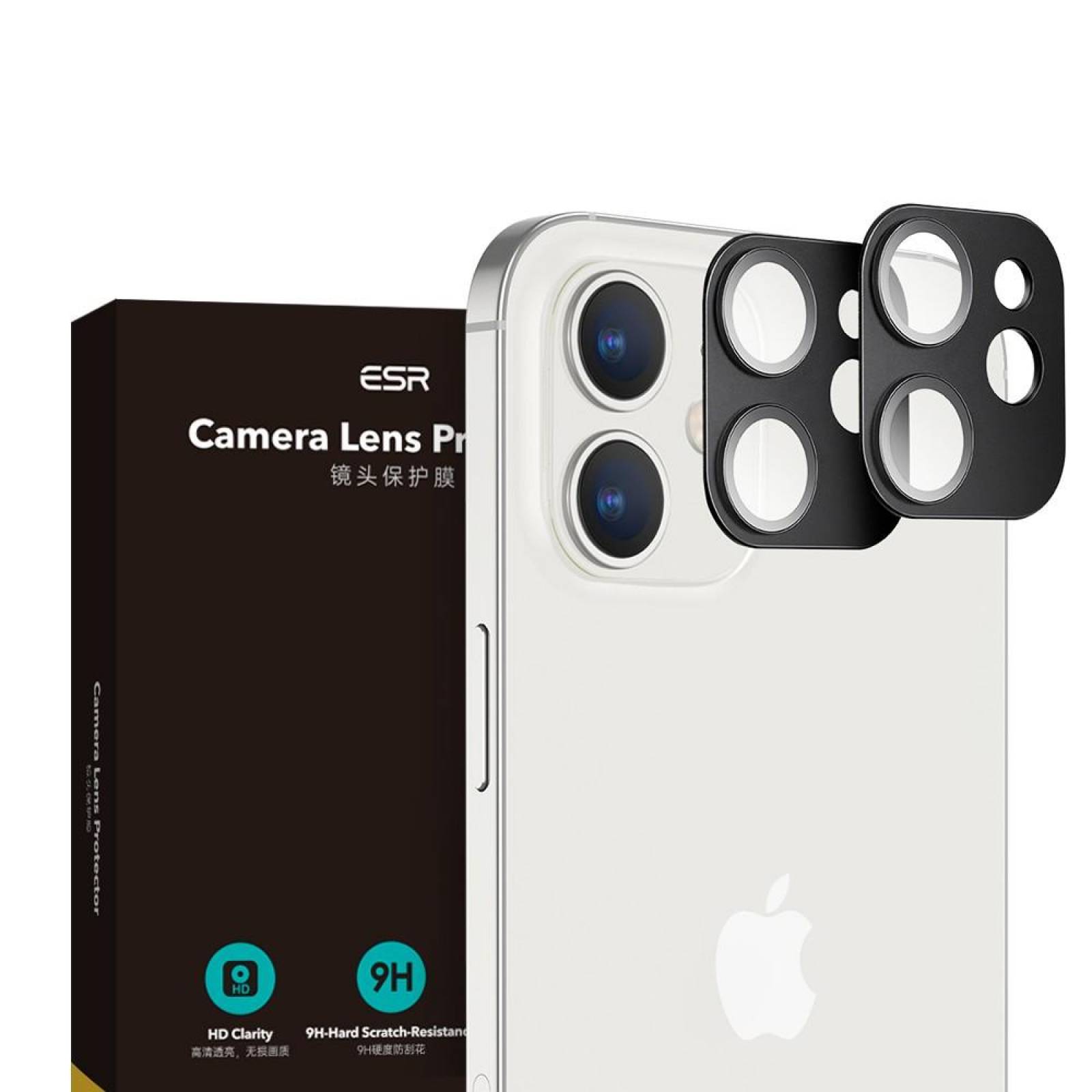 Mica Vidrio ESR camara para iPhone 12 (2 pza) Negra 