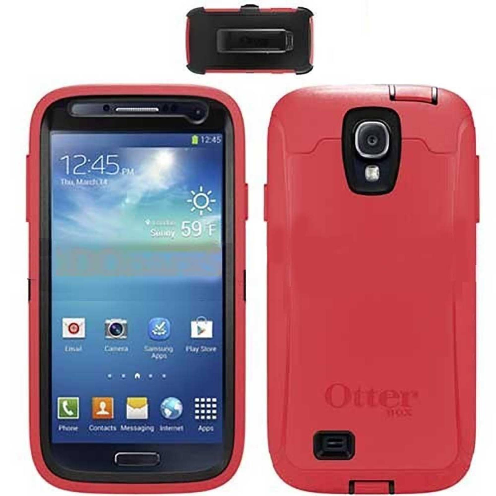 . Funda OTTERBOX Defender para Samsung S4 Rosa Fresa Negro clip uso rudo