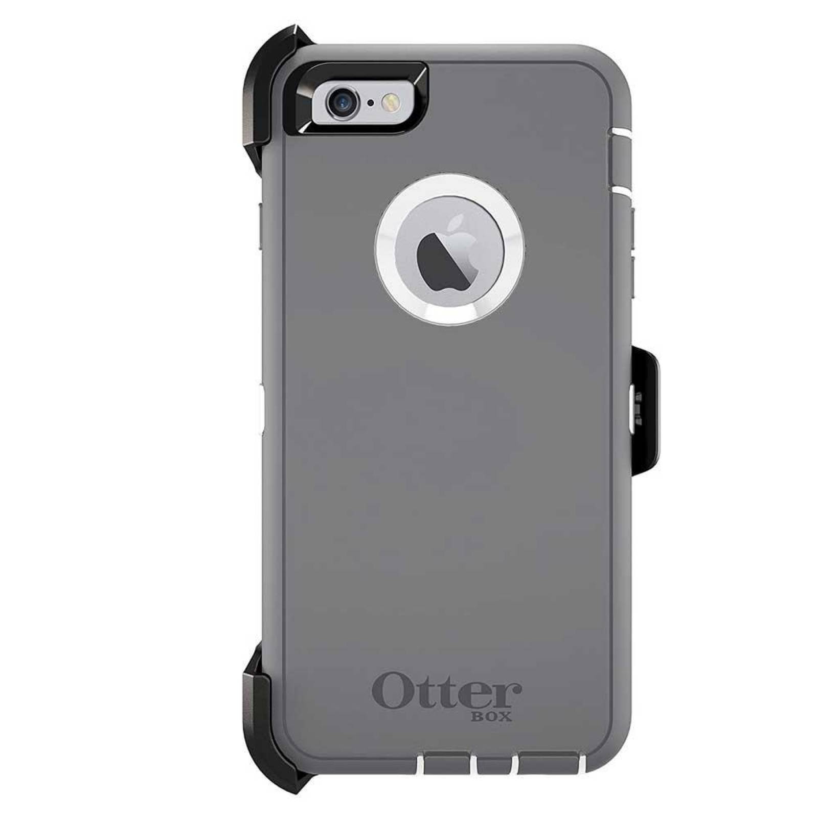 . Funda OTTERBOX Defender para iPhone 6 PLUS Gris Blanco Protector Uso Rudo con Clip giratorio