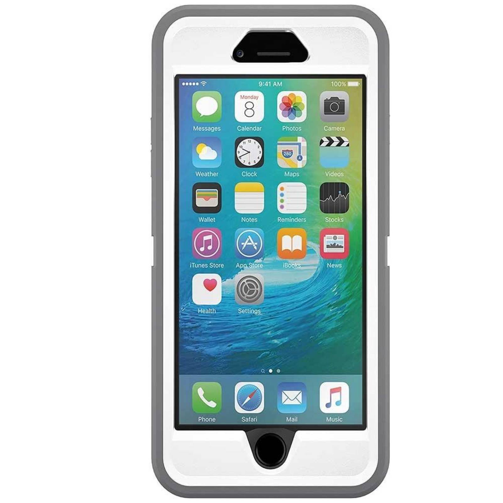 . Funda OTTERBOX Defender para iPhone 6 PLUS Gris Blanco Protector Uso Rudo con Clip giratorio