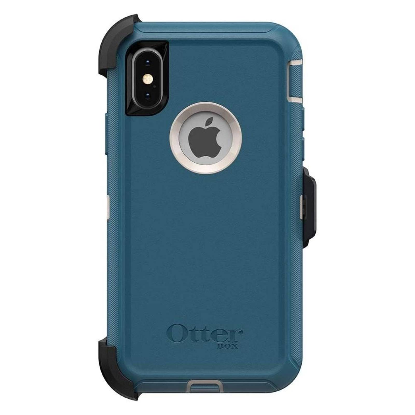 . Funda OTTERBOX Defender para iPhone X y Xs Azul Big Sur Uso Rudo con Clip giratorio 