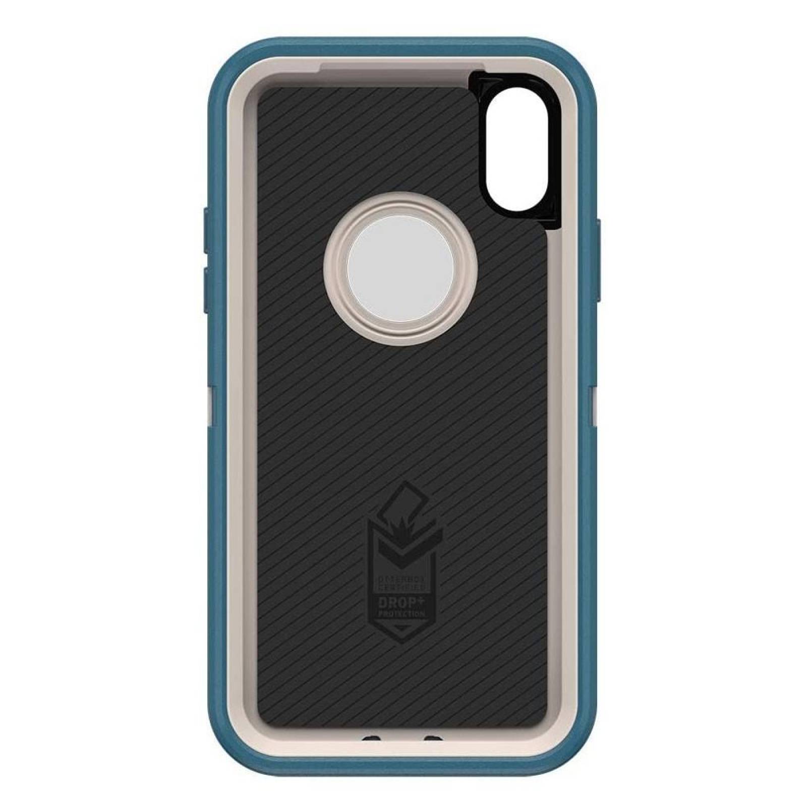 . Funda OTTERBOX Defender para iPhone X y Xs Azul Big Sur Uso Rudo con Clip giratorio 
