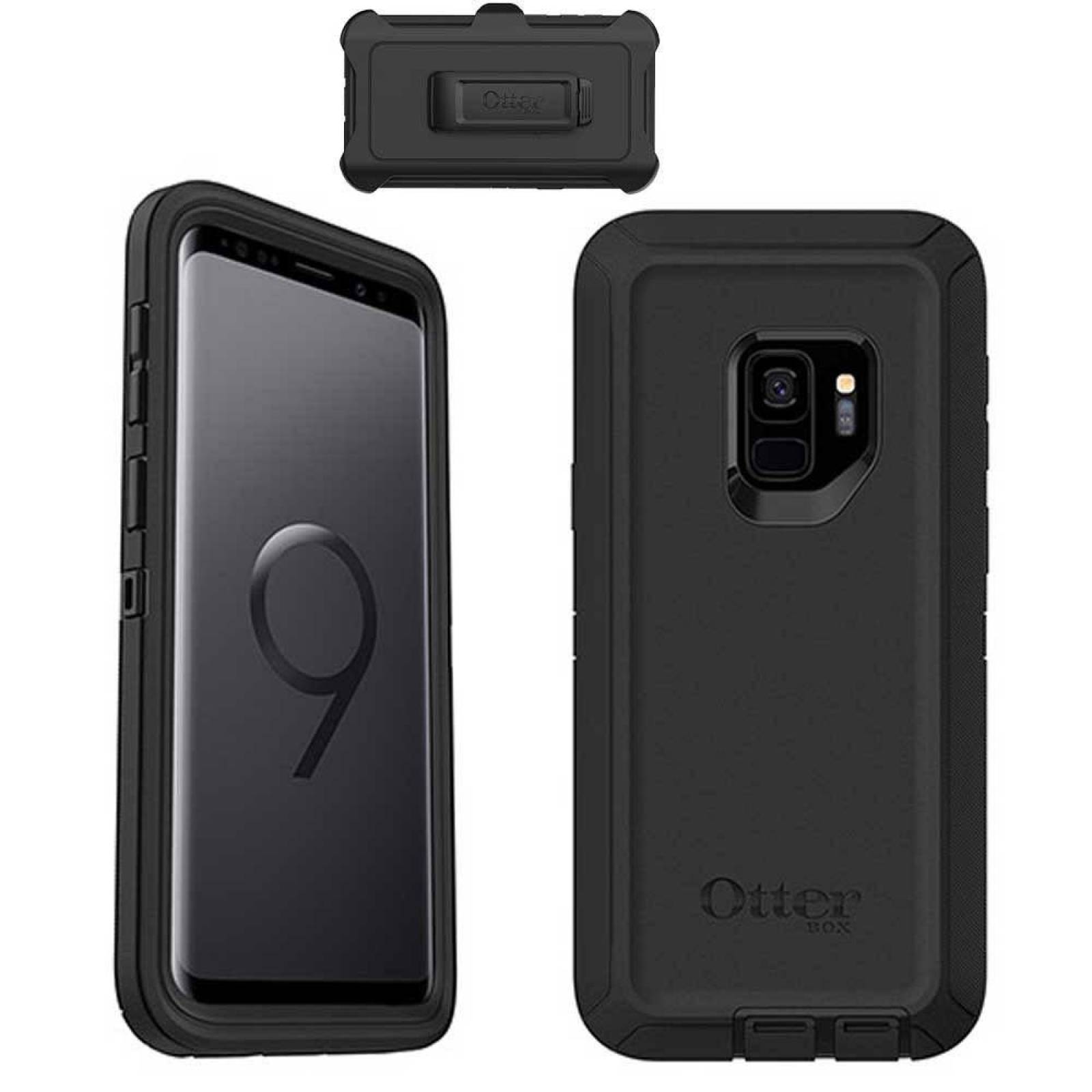 . Funda OTTERBOX Defender para Samsung S9 NEGRA Uso Rudo con Clip giratorio 