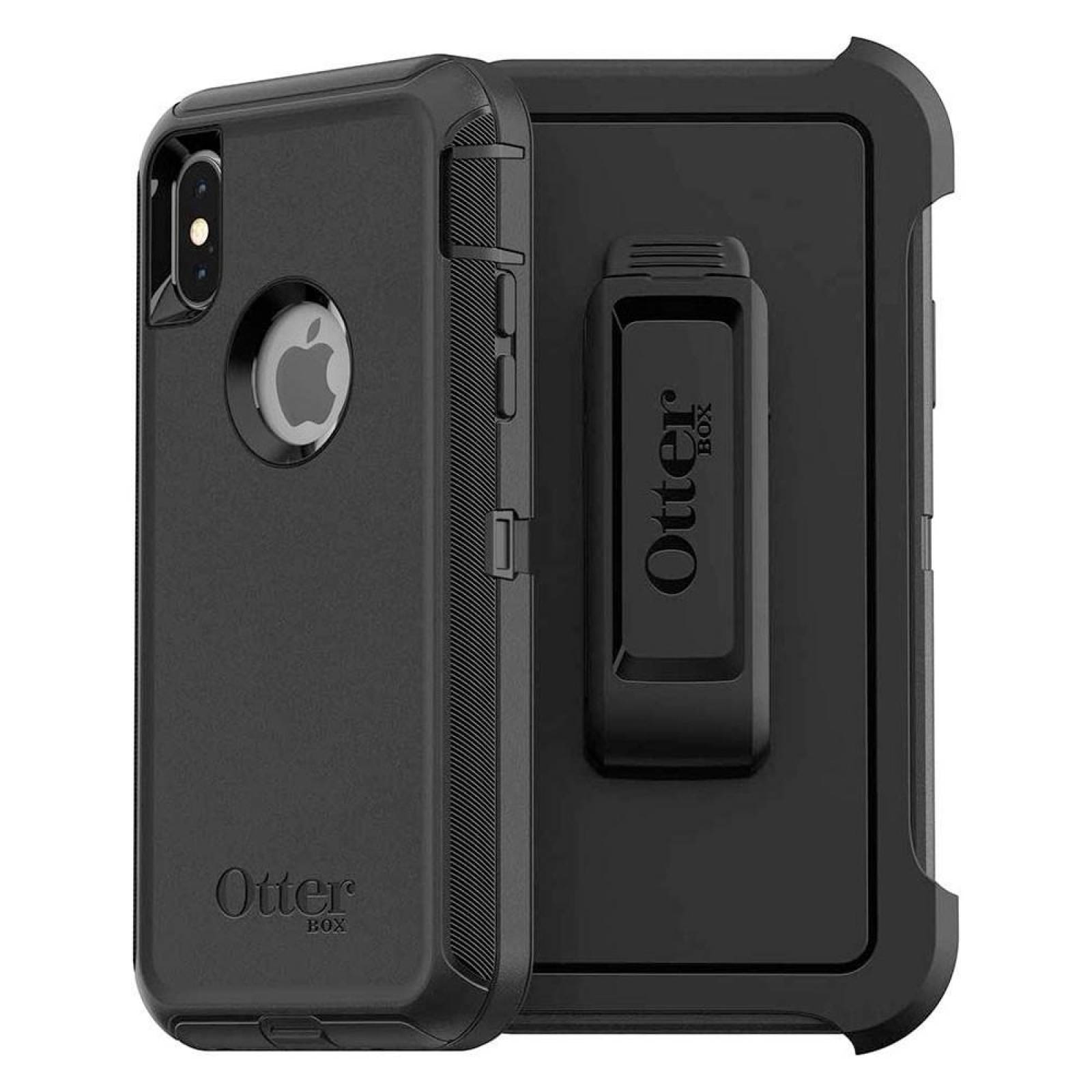 . Funda OTTERBOX Defender para iPhone X y Xs NEGRA Uso Rudo con Clip giratorio 