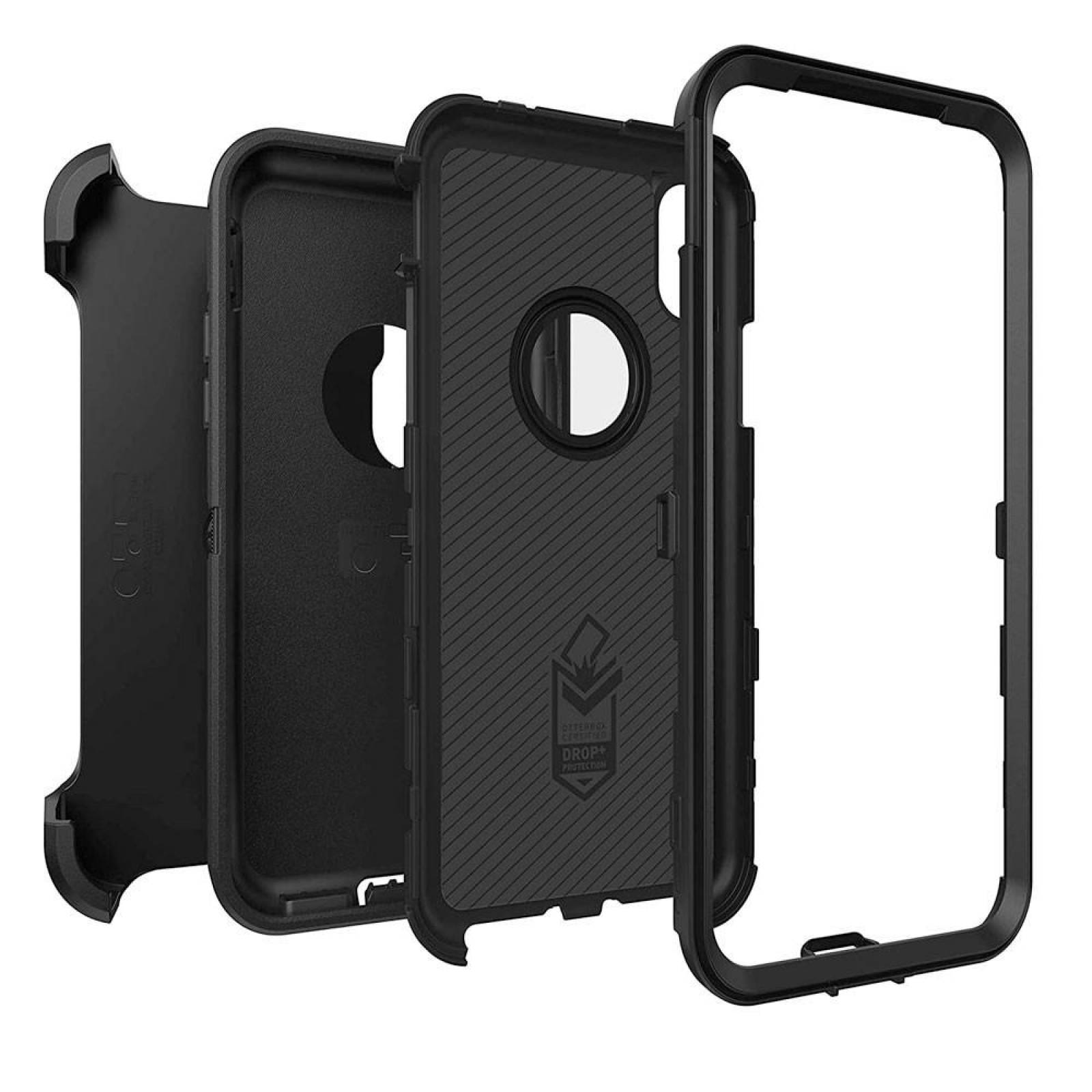 . Funda OTTERBOX Defender para iPhone X y Xs NEGRA Uso Rudo con Clip giratorio 