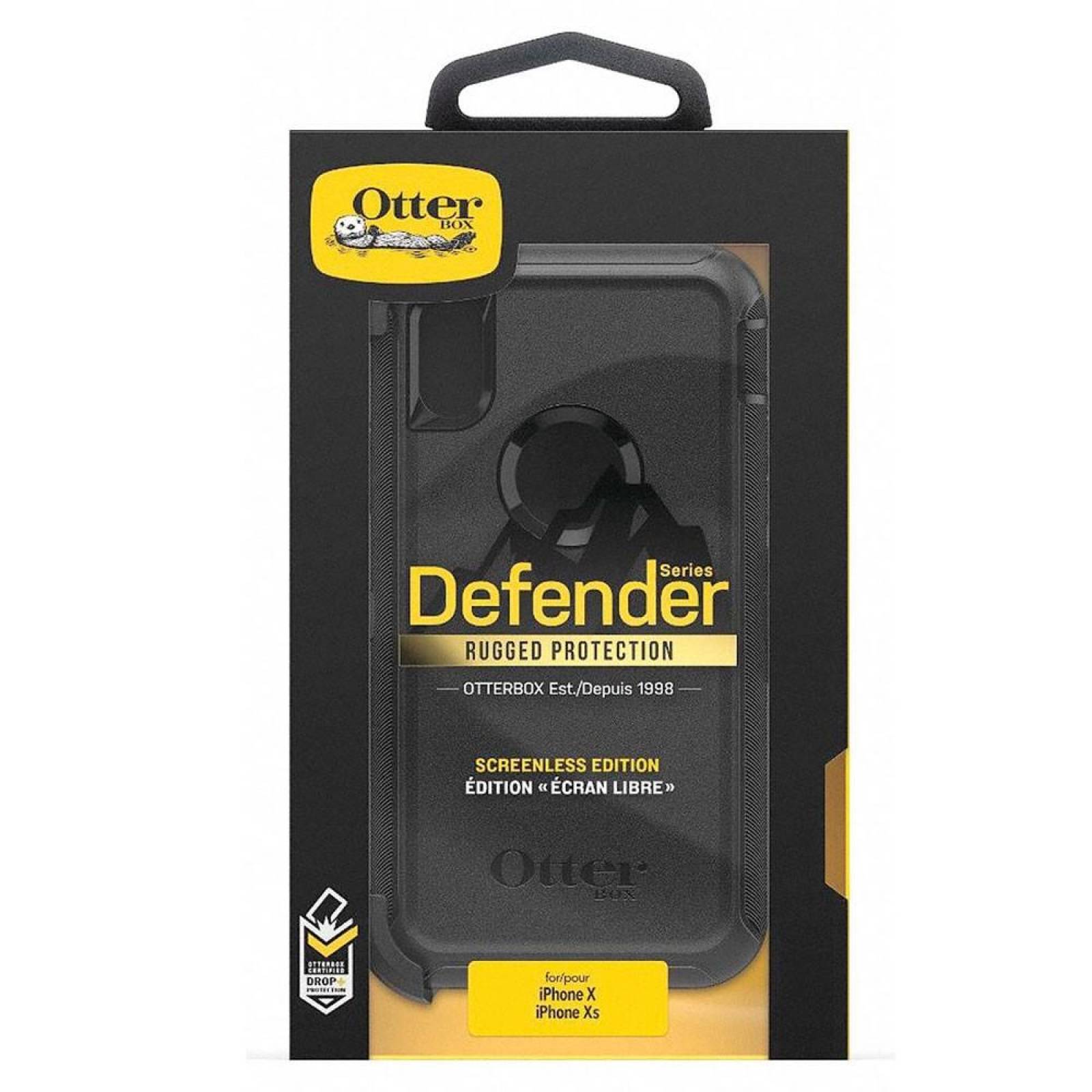 . Funda OTTERBOX Defender para iPhone X y Xs NEGRA Uso Rudo con Clip giratorio 