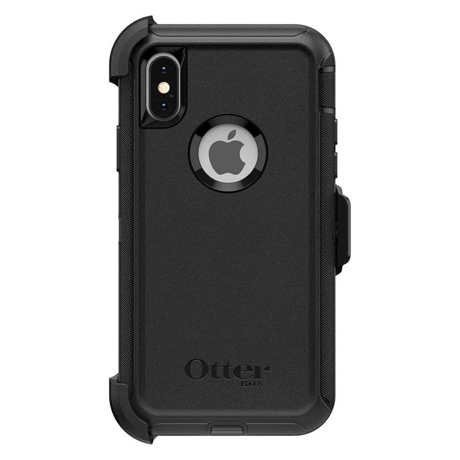 . Funda OTTERBOX Defender para iPhone X y Xs NEGRA Uso Rudo con Clip giratorio 