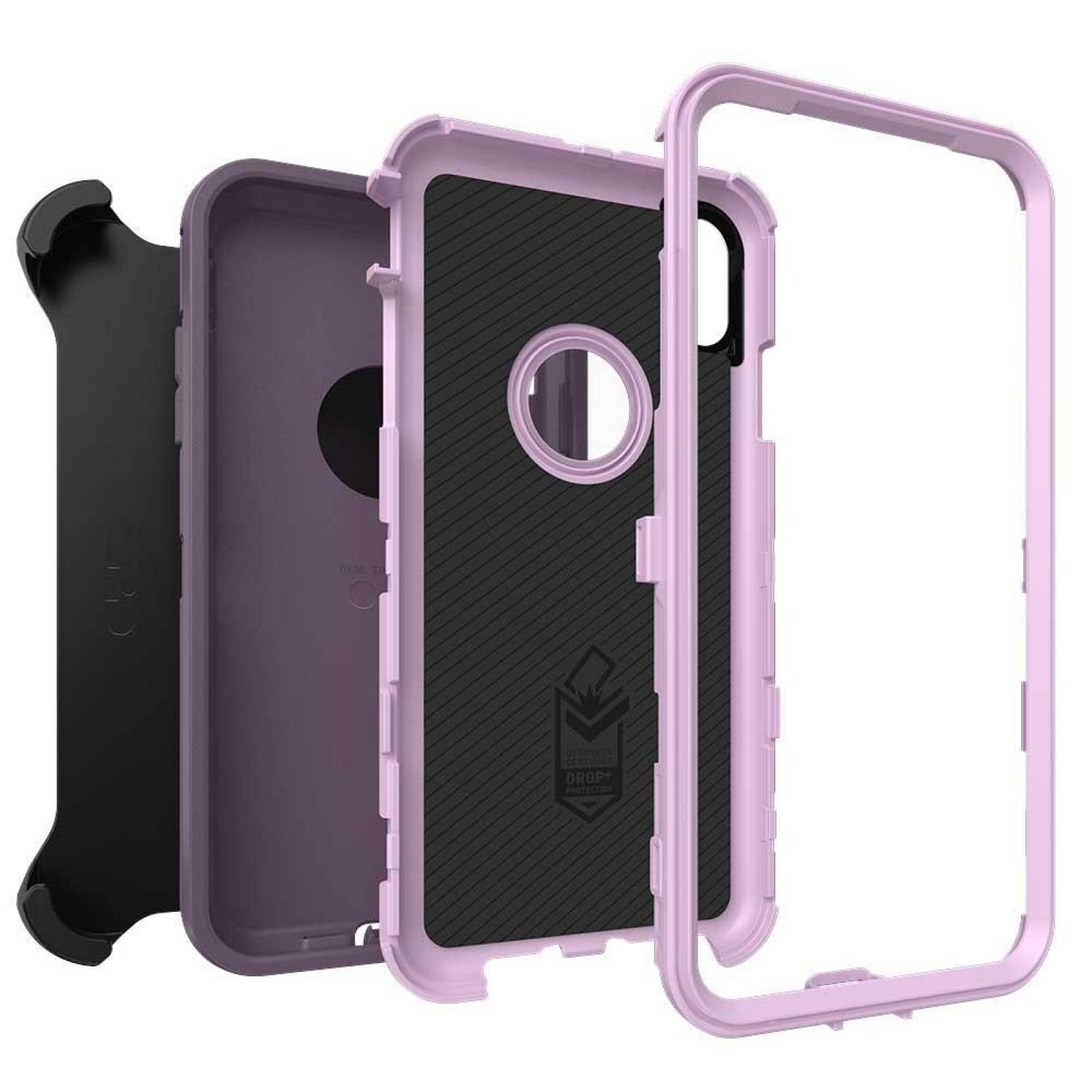 . Funda OTTERBOX Defender para iPhone X y Xs VIOLETA Uso Rudo con Clip giratorio
