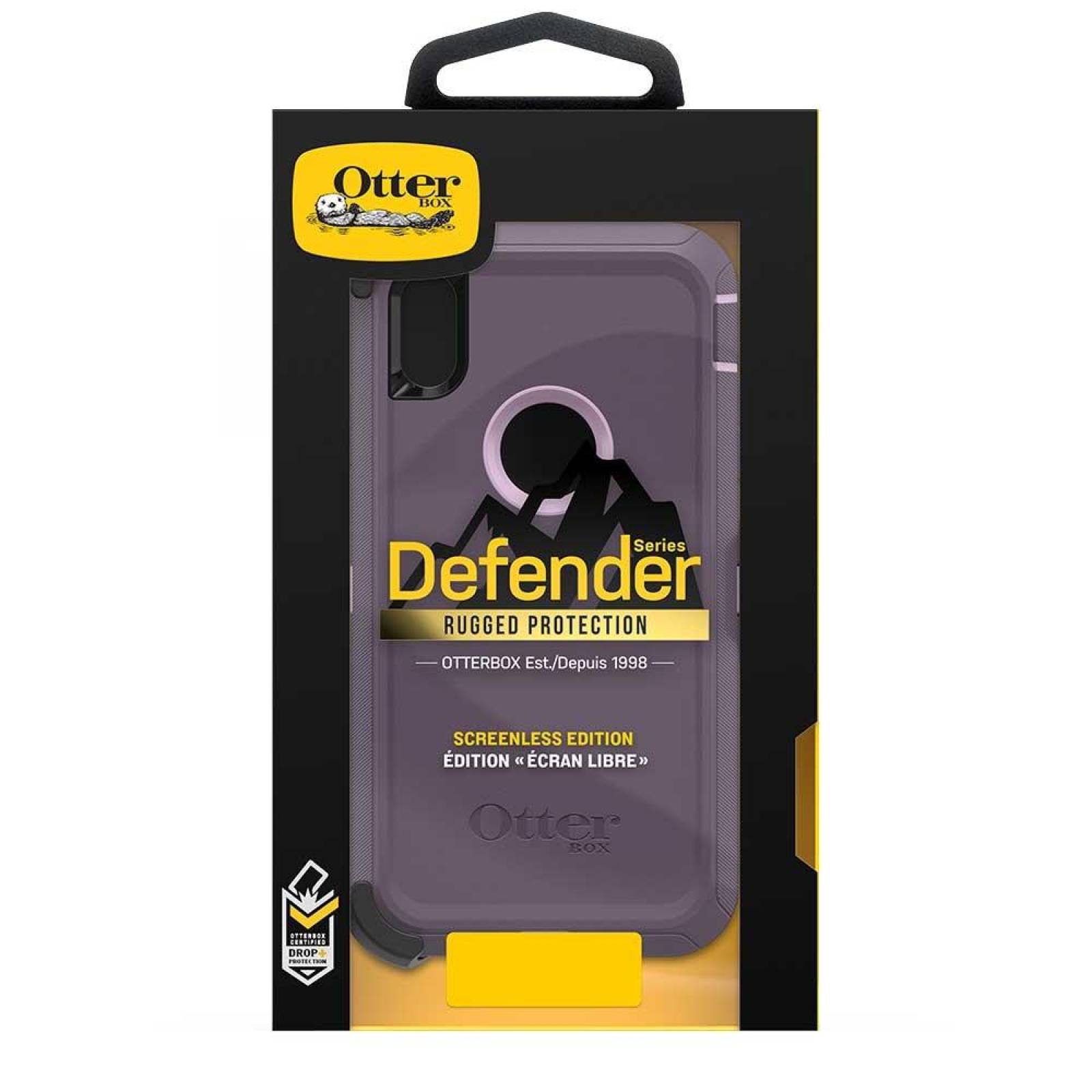 . Funda OTTERBOX Defender para iPhone X y Xs VIOLETA Uso Rudo con Clip giratorio