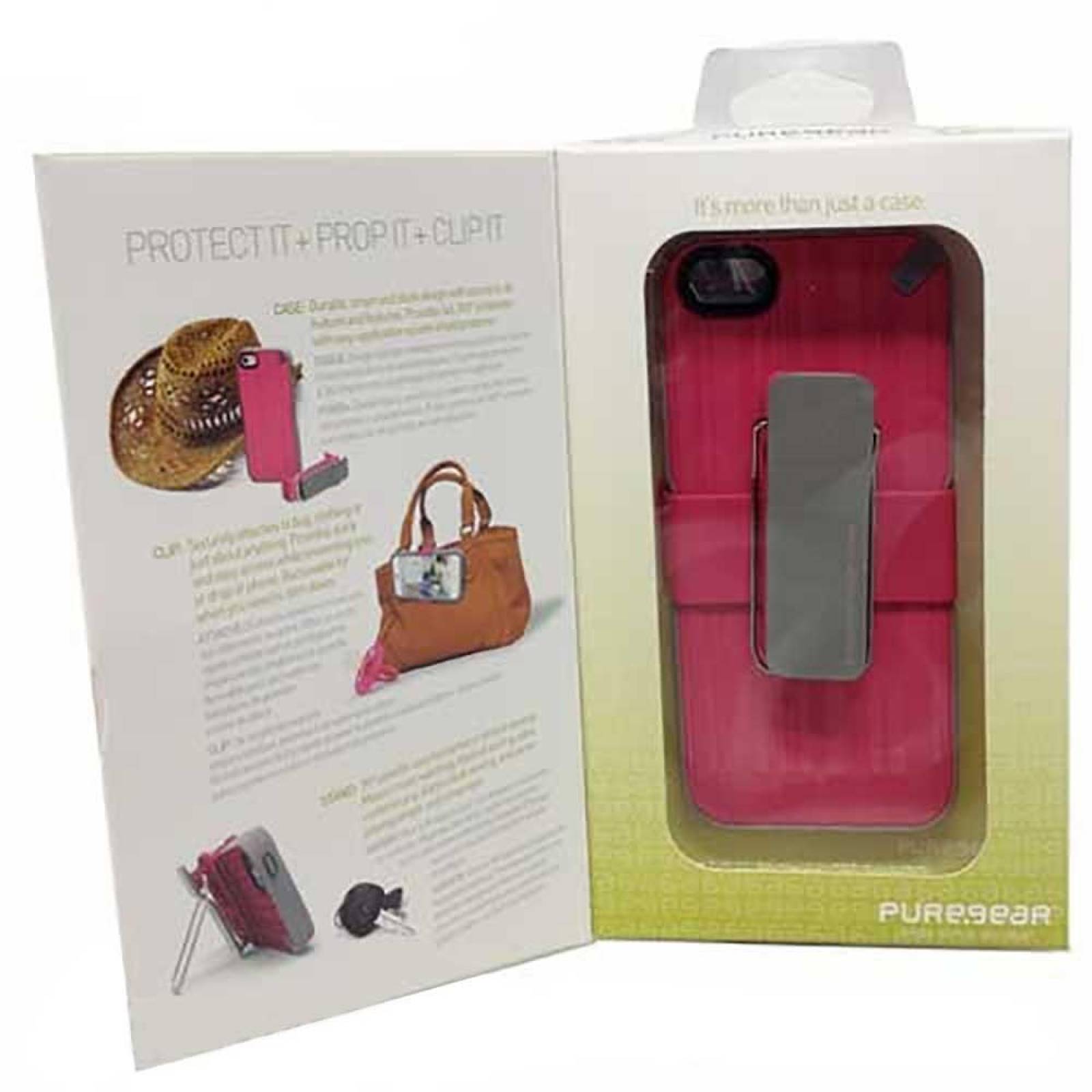. Funda PUREGEAR Utilitarian para iPhone SE 2016 iPhone 5s y 5 Utilitarian Rosa con clip holster 