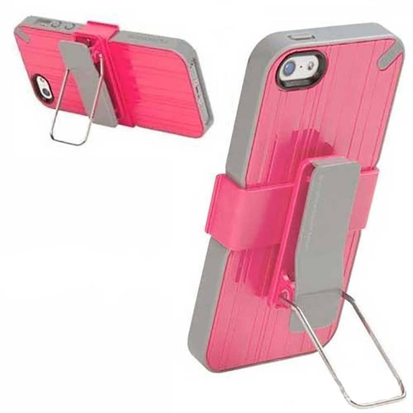 . Funda PUREGEAR Utilitarian para iPhone SE 2016 iPhone 5s y 5 Utilitarian Rosa con clip holster 