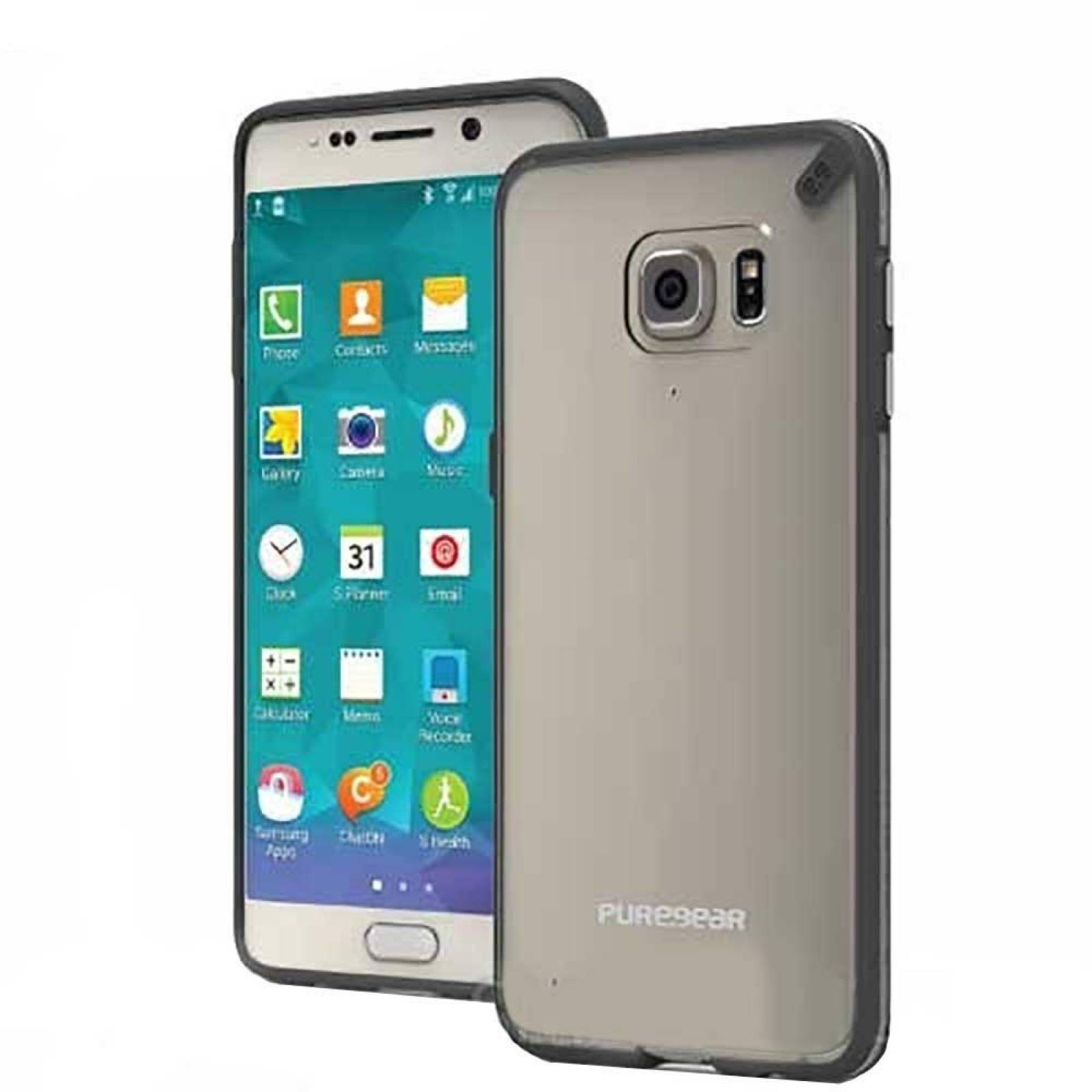 . Funda PUREGEAR Slimshell para Samsung S6 EDGE PLUS Transp negro 