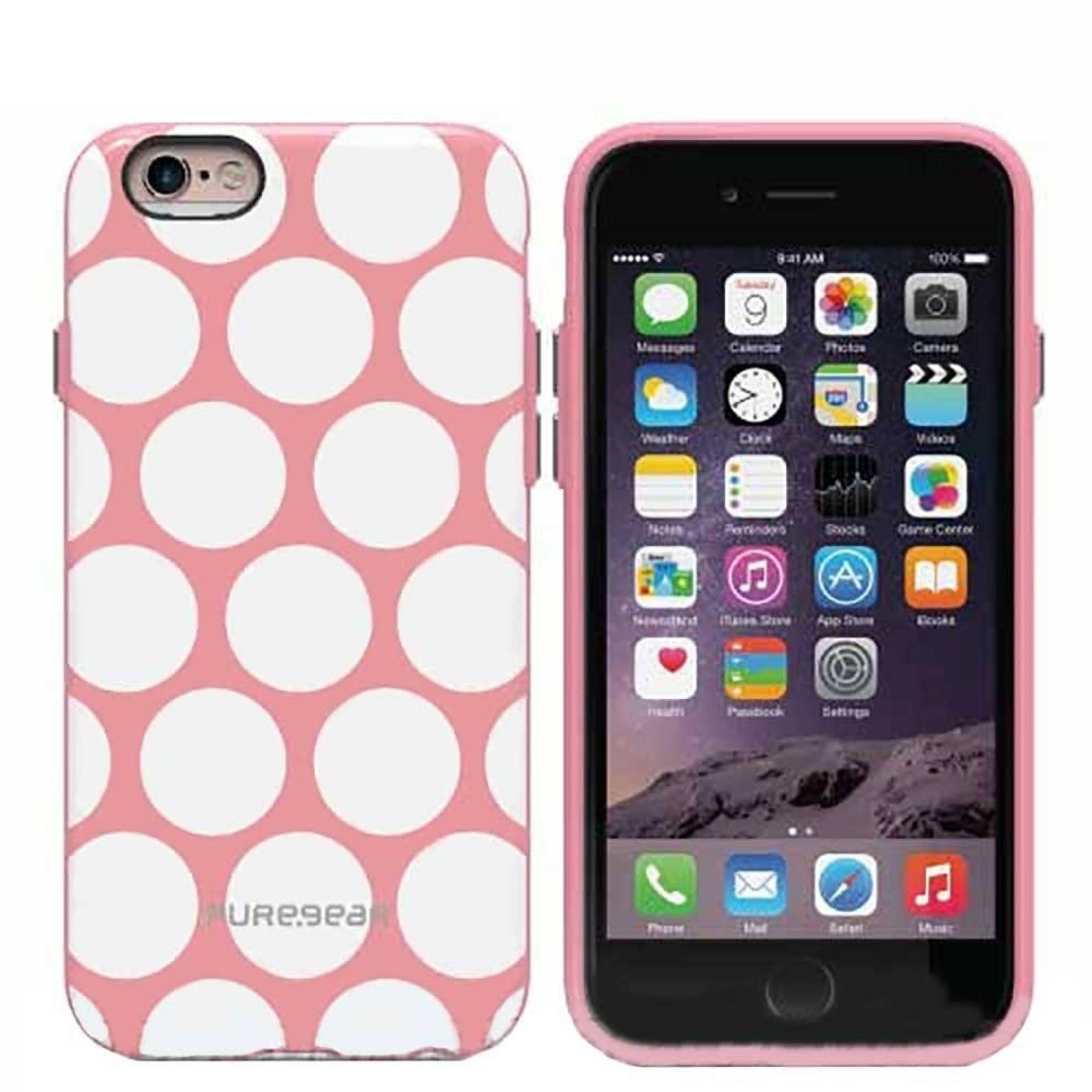 . Funda PUREGEAR Motif para iPhone 6 y 6s Rosa Puntos