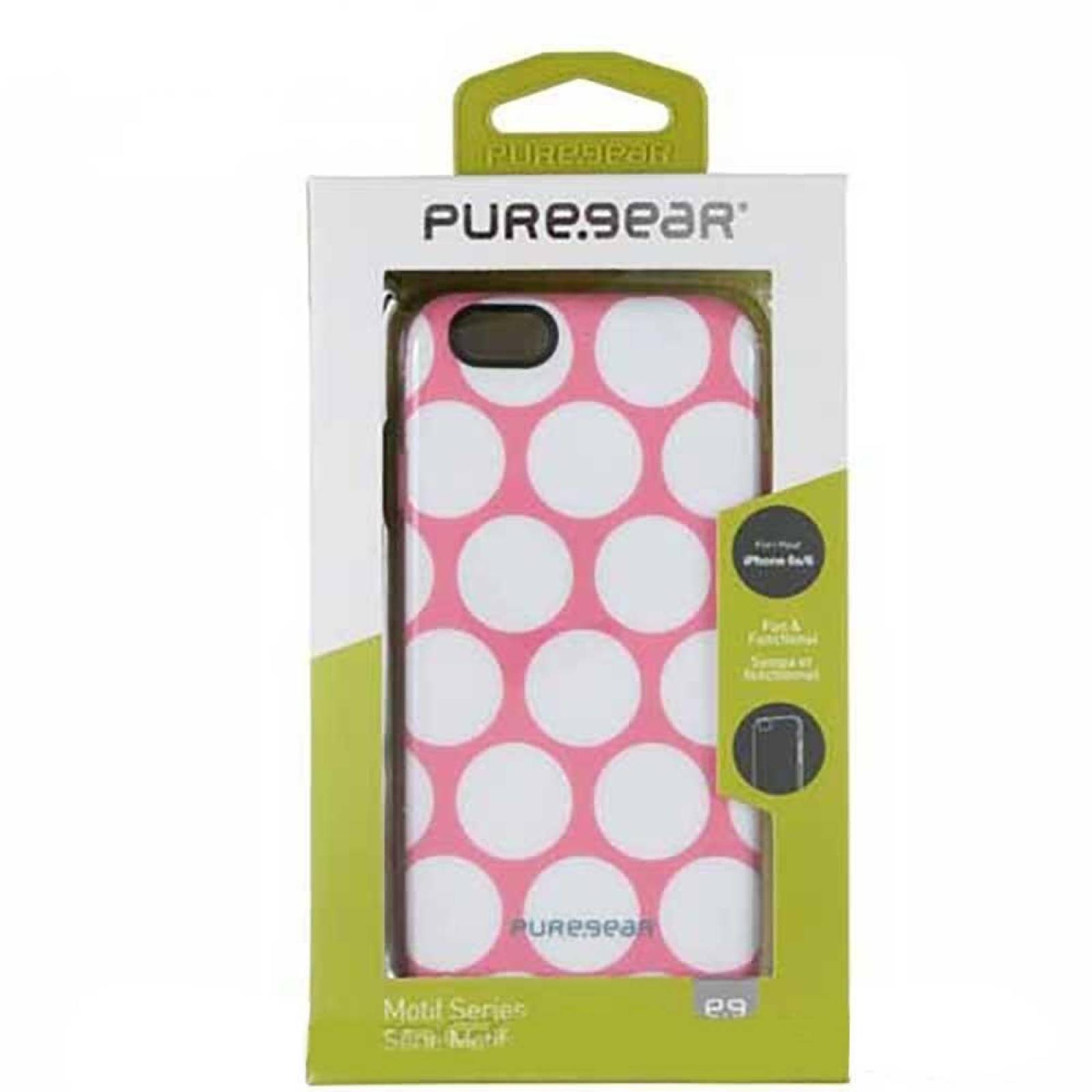 . Funda PUREGEAR Motif para iPhone 6 y 6s Rosa Puntos