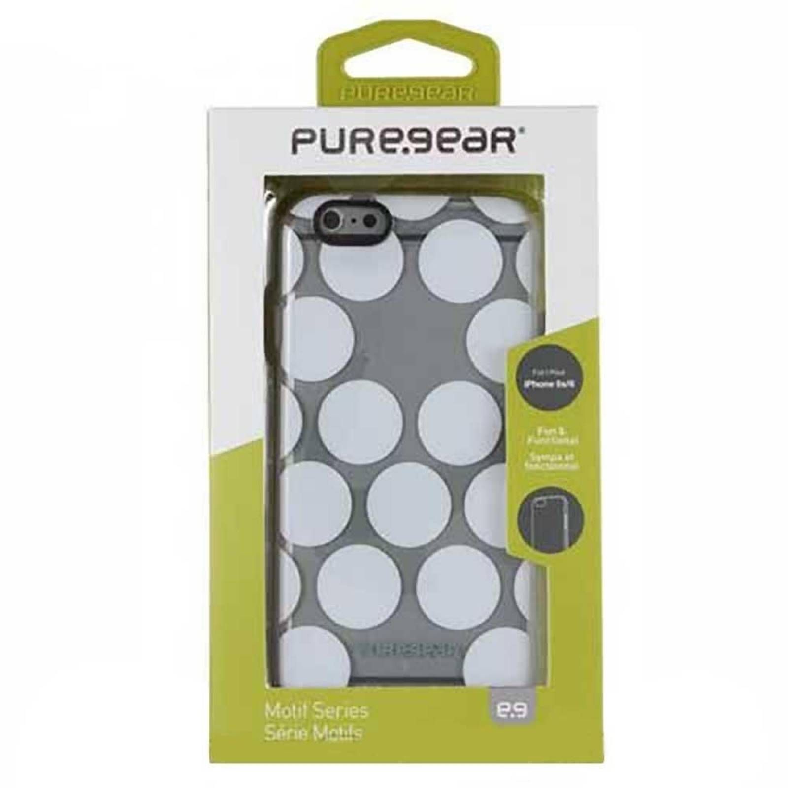 . Funda PUREGEAR Motif para iPhone 6 y 6s Transp Puntos 